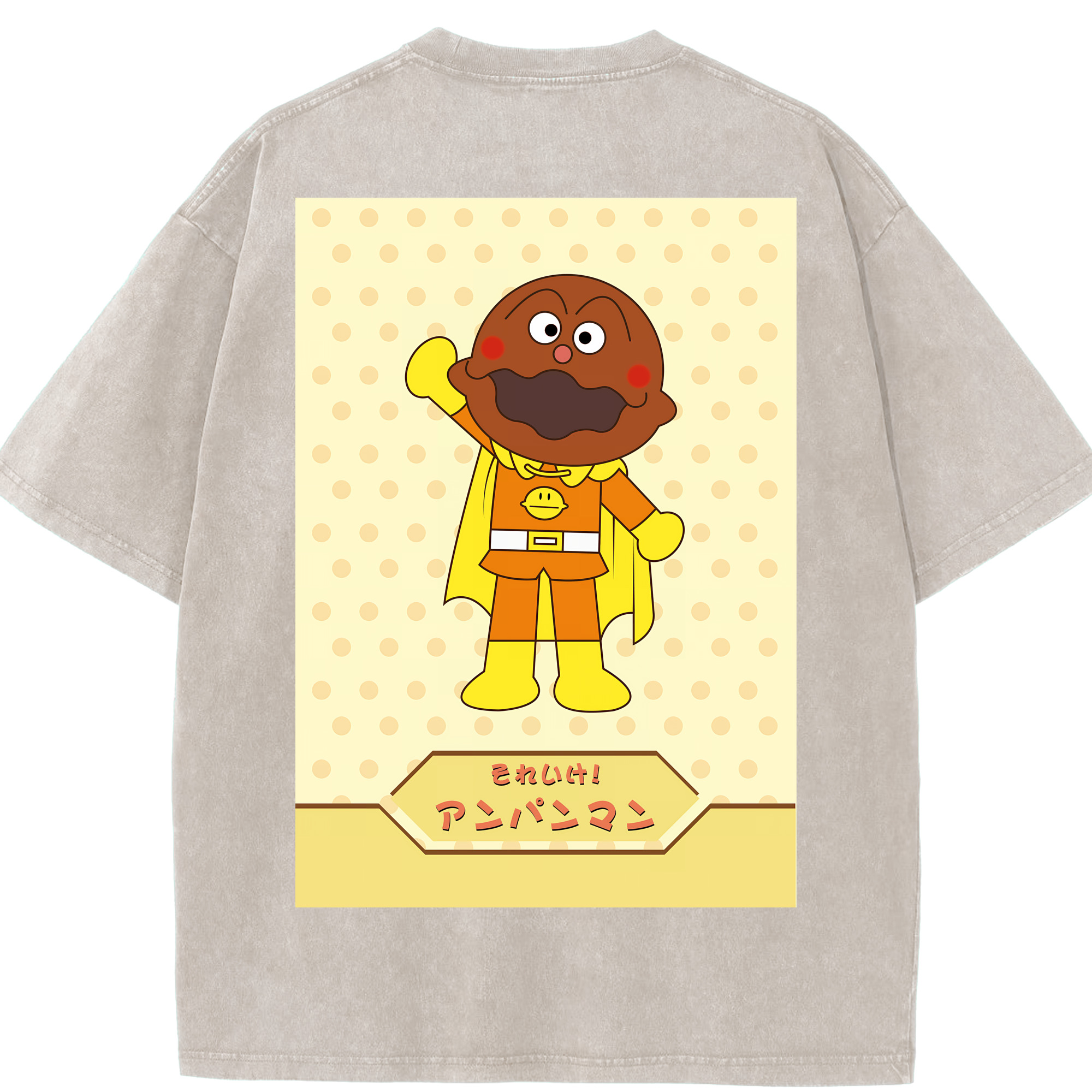 （画像用） アンパンマン Anpanman 綿100% ヴィンテージ風 半袖Tシャツ（背面プリント）