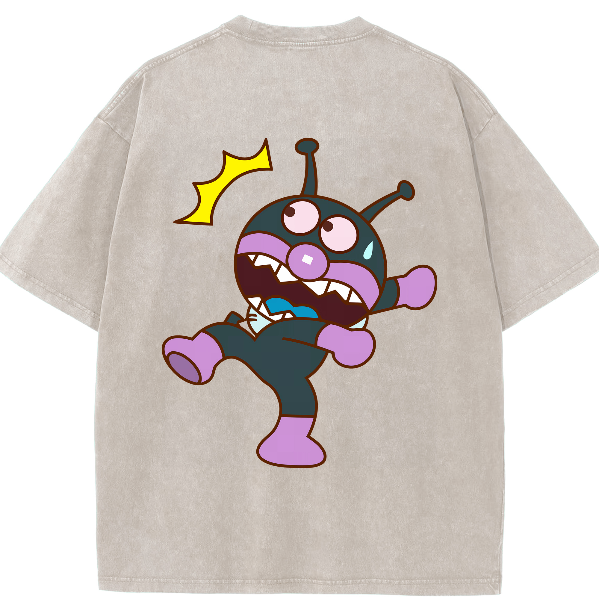 （画像用） アンパンマン Anpanman 綿100% ヴィンテージ風 半袖Tシャツ（背面プリント）