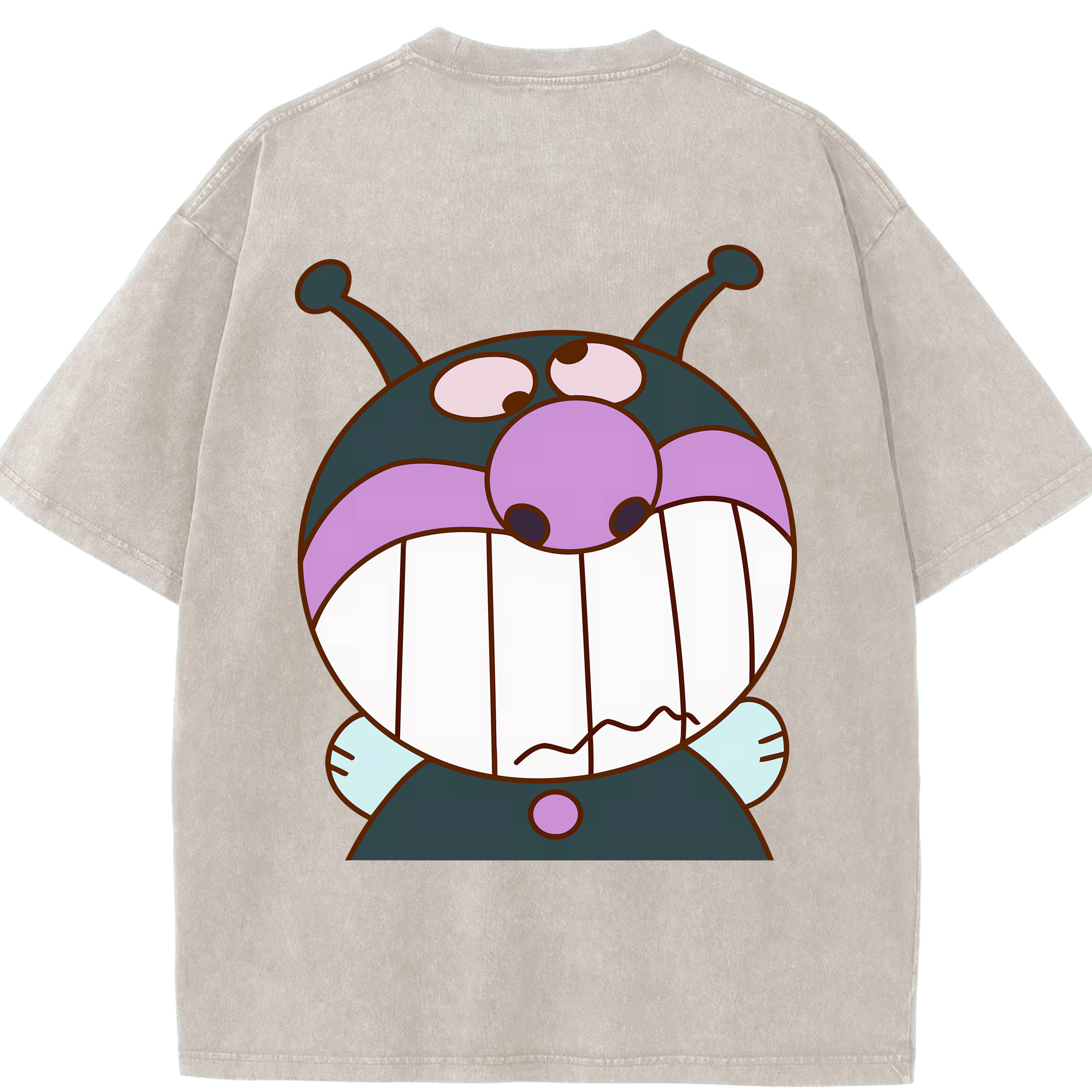 （画像用） アンパンマン Anpanman 綿100% ヴィンテージ風 半袖Tシャツ（背面プリント）