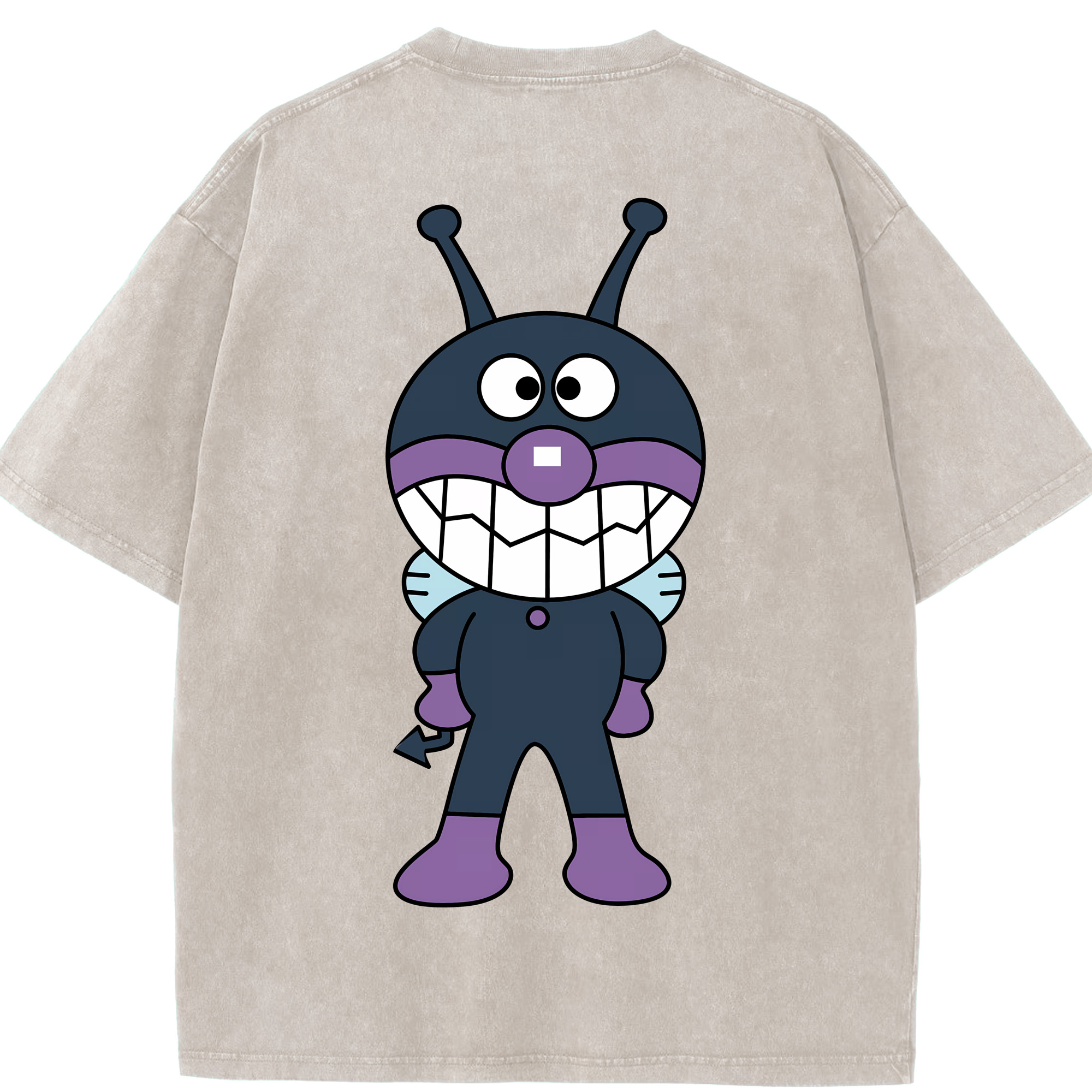 （画像用） アンパンマン Anpanman 綿100% ヴィンテージ風 半袖Tシャツ（背面プリント）