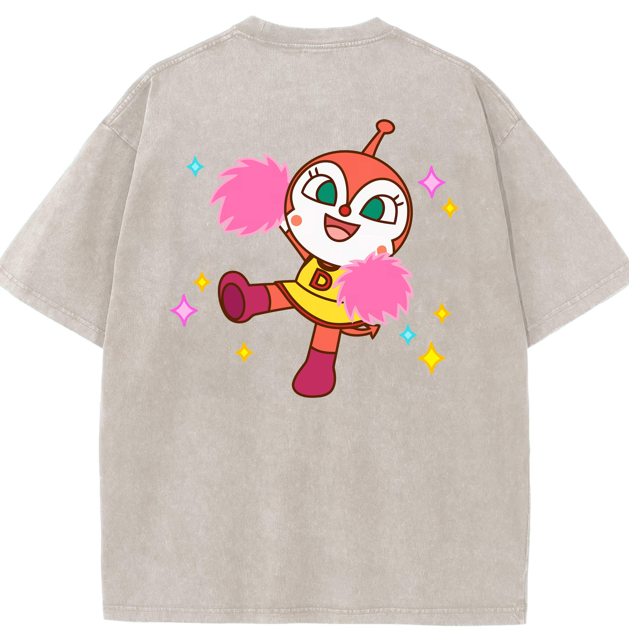 （画像用） アンパンマン Anpanman 綿100% ヴィンテージ風 半袖Tシャツ（背面プリント）