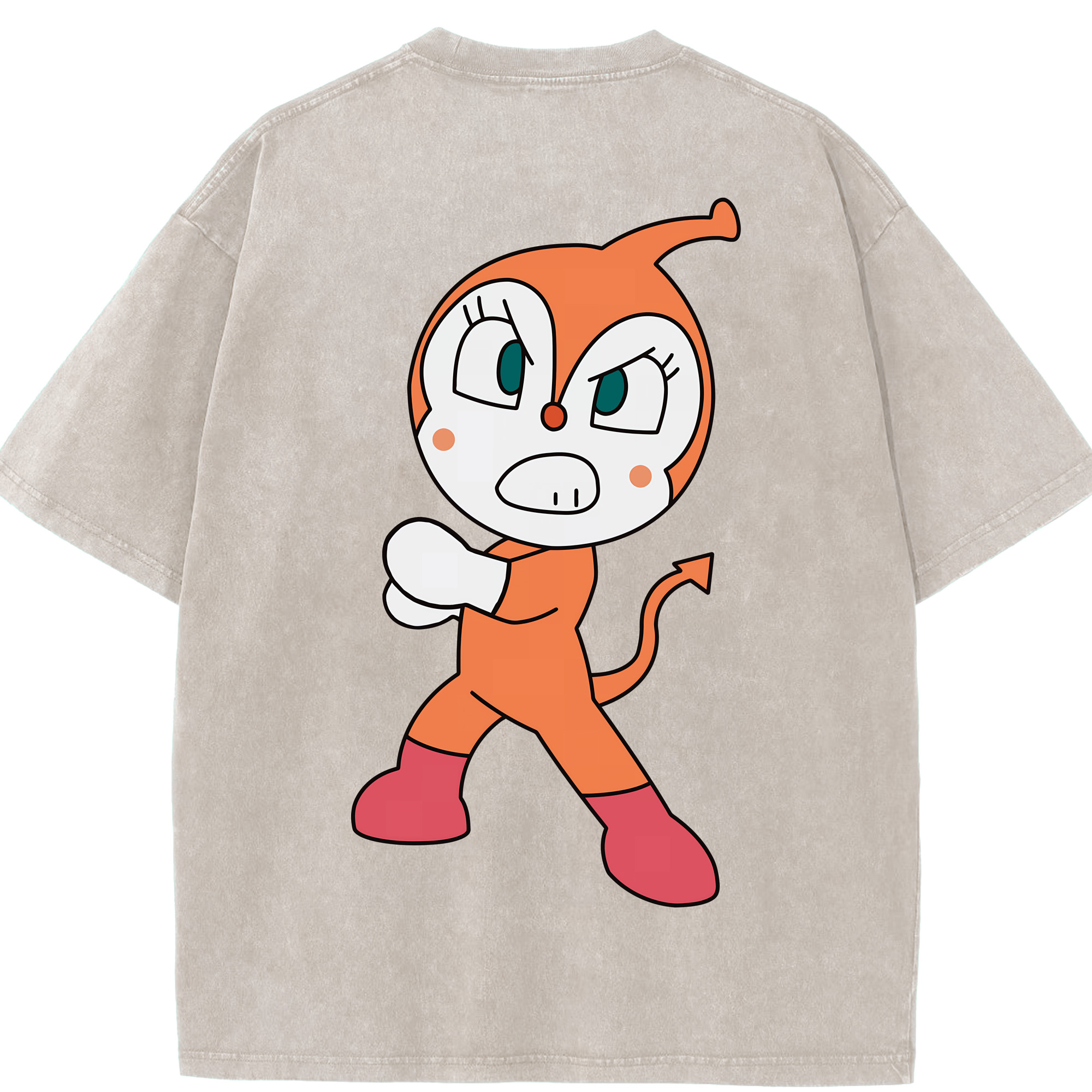 （画像用） アンパンマン Anpanman 綿100% ヴィンテージ風 半袖Tシャツ（背面プリント）