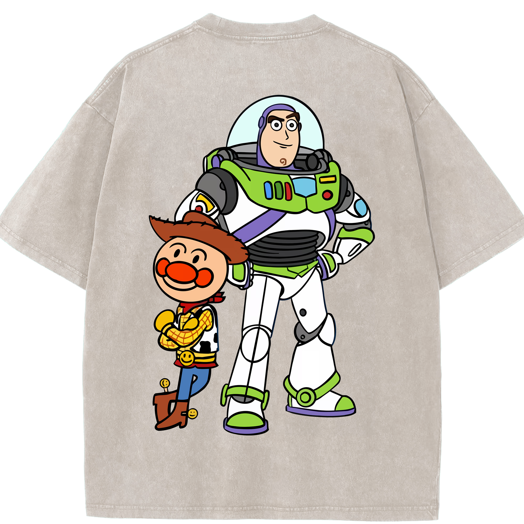 （画像用） アンパンマン Anpanman 綿100% ヴィンテージ風 半袖Tシャツ（背面プリント）