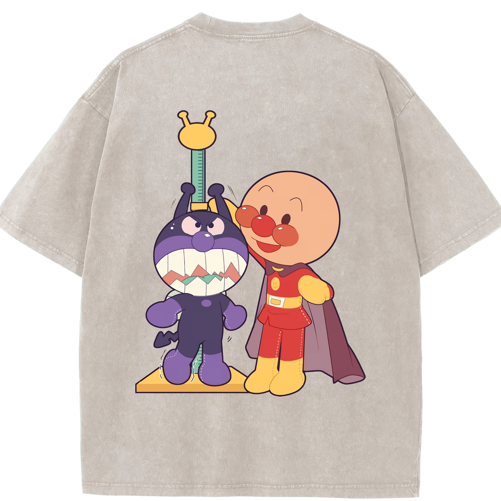 （画像用） アンパンマン Anpanman 綿100% ヴィンテージ風 半袖Tシャツ（背面プリント）