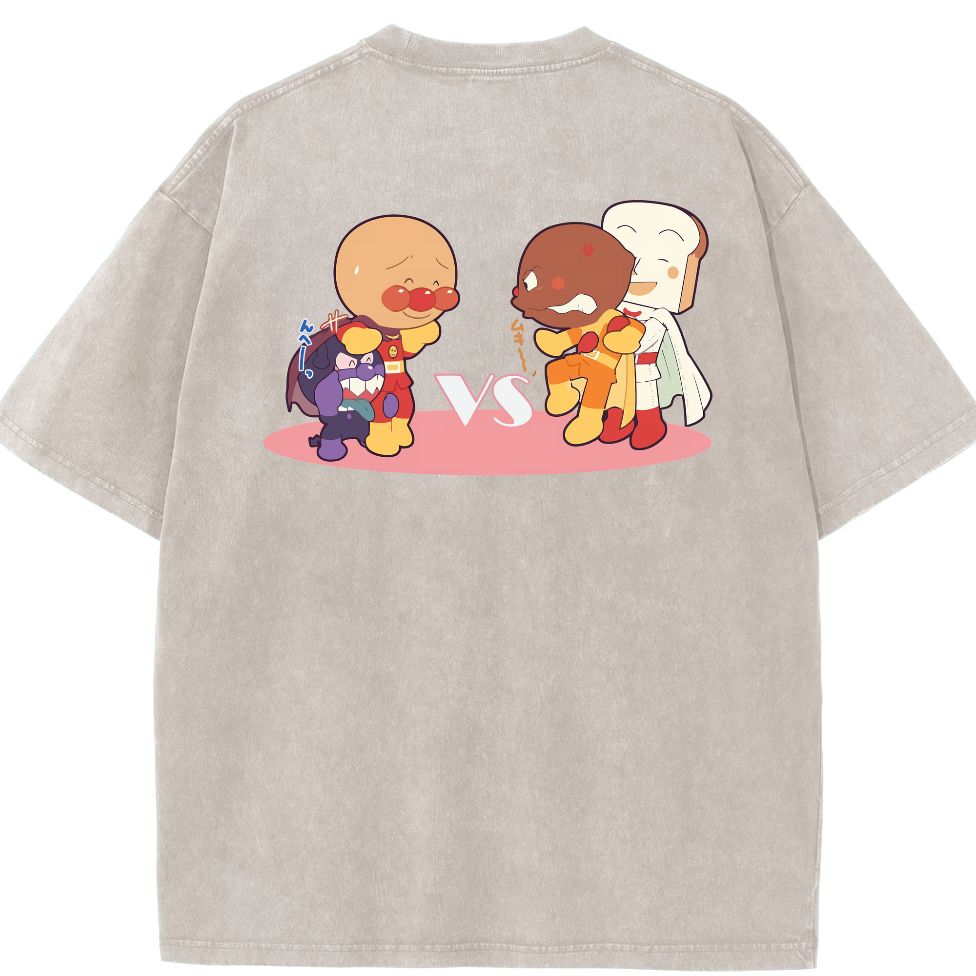 （画像用） アンパンマン Anpanman 綿100% ヴィンテージ風 半袖Tシャツ（背面プリント）