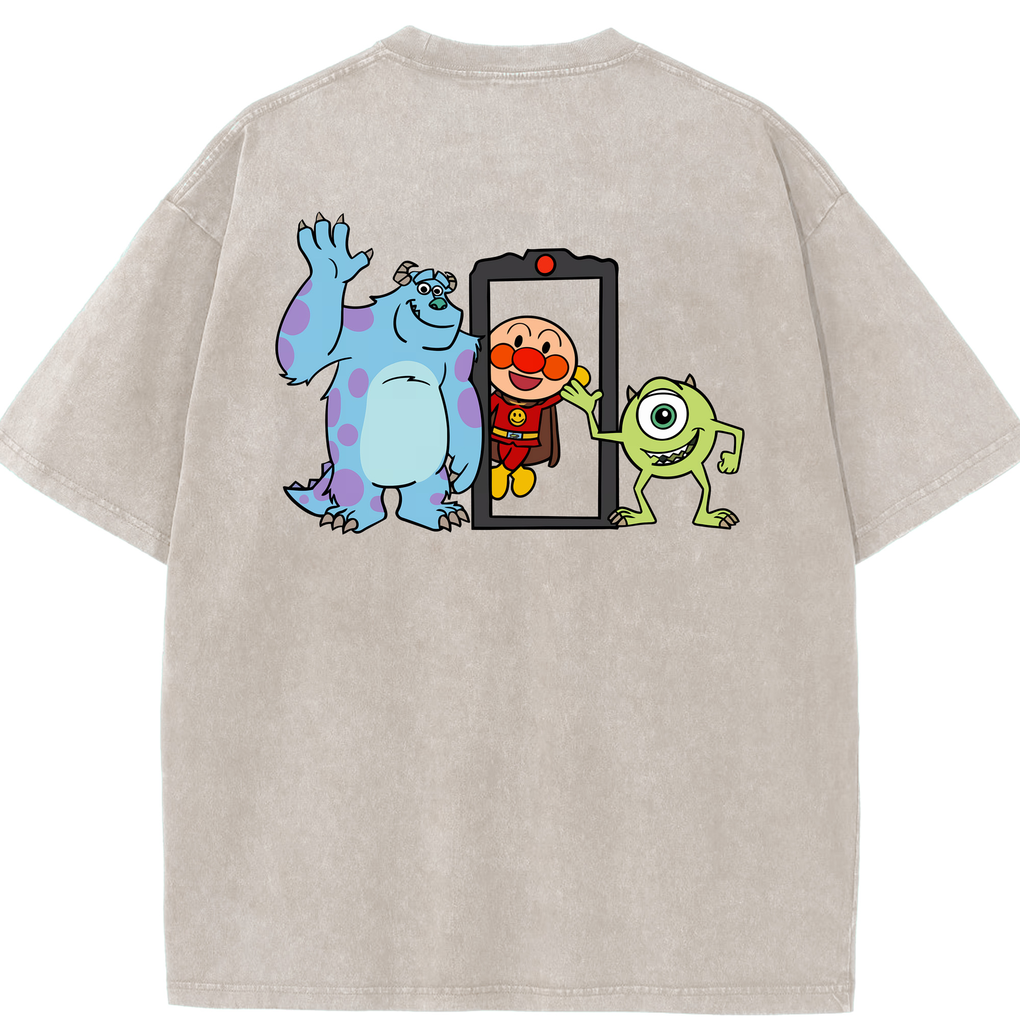 （画像用） アンパンマン Anpanman 綿100% ヴィンテージ風 半袖Tシャツ（背面プリント）