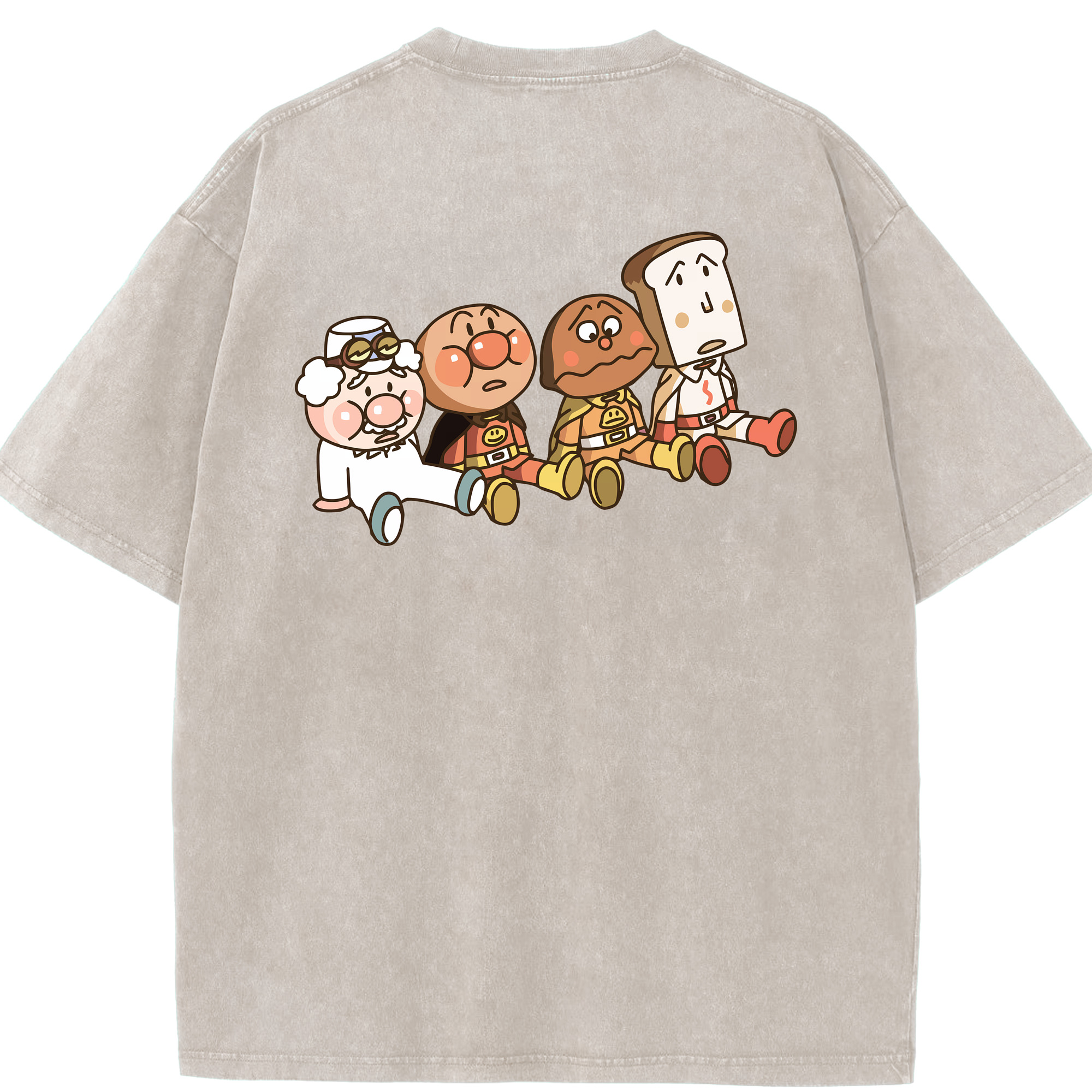 （画像用） アンパンマン Anpanman 綿100% ヴィンテージ風 半袖Tシャツ（背面プリント）