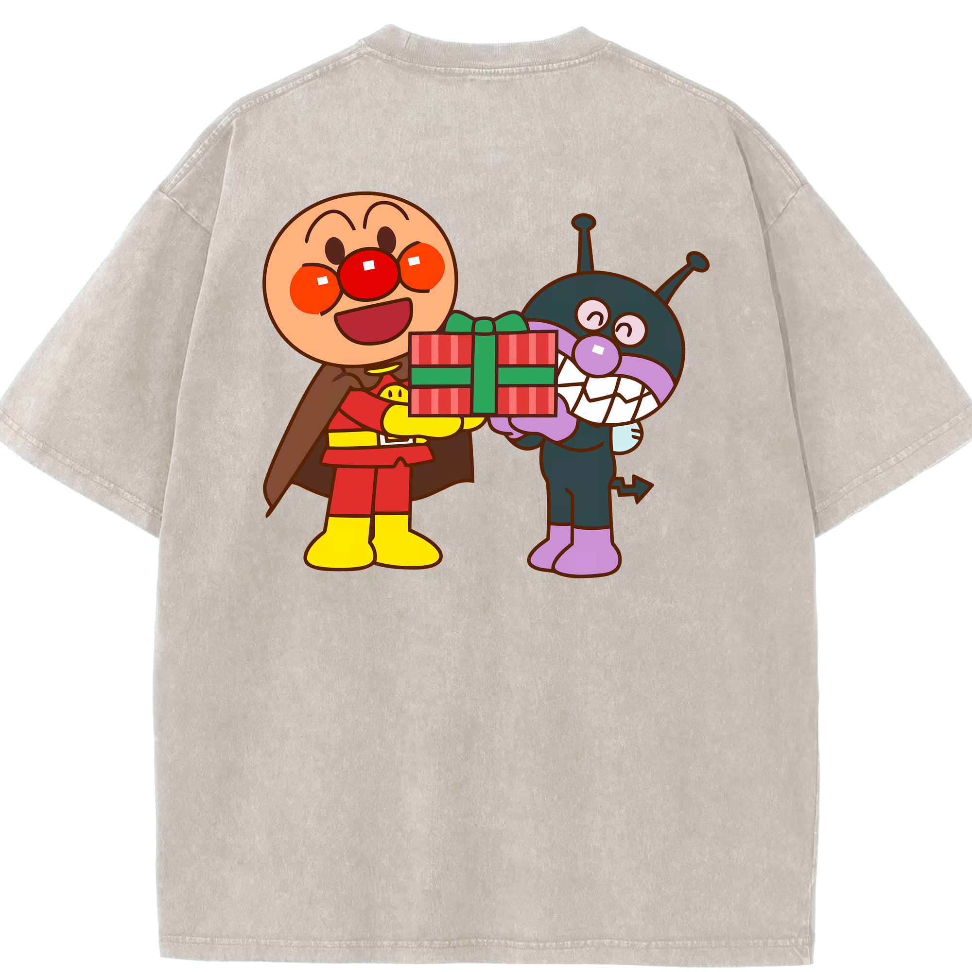 （画像用） アンパンマン Anpanman 綿100% ヴィンテージ風 半袖Tシャツ（背面プリント）