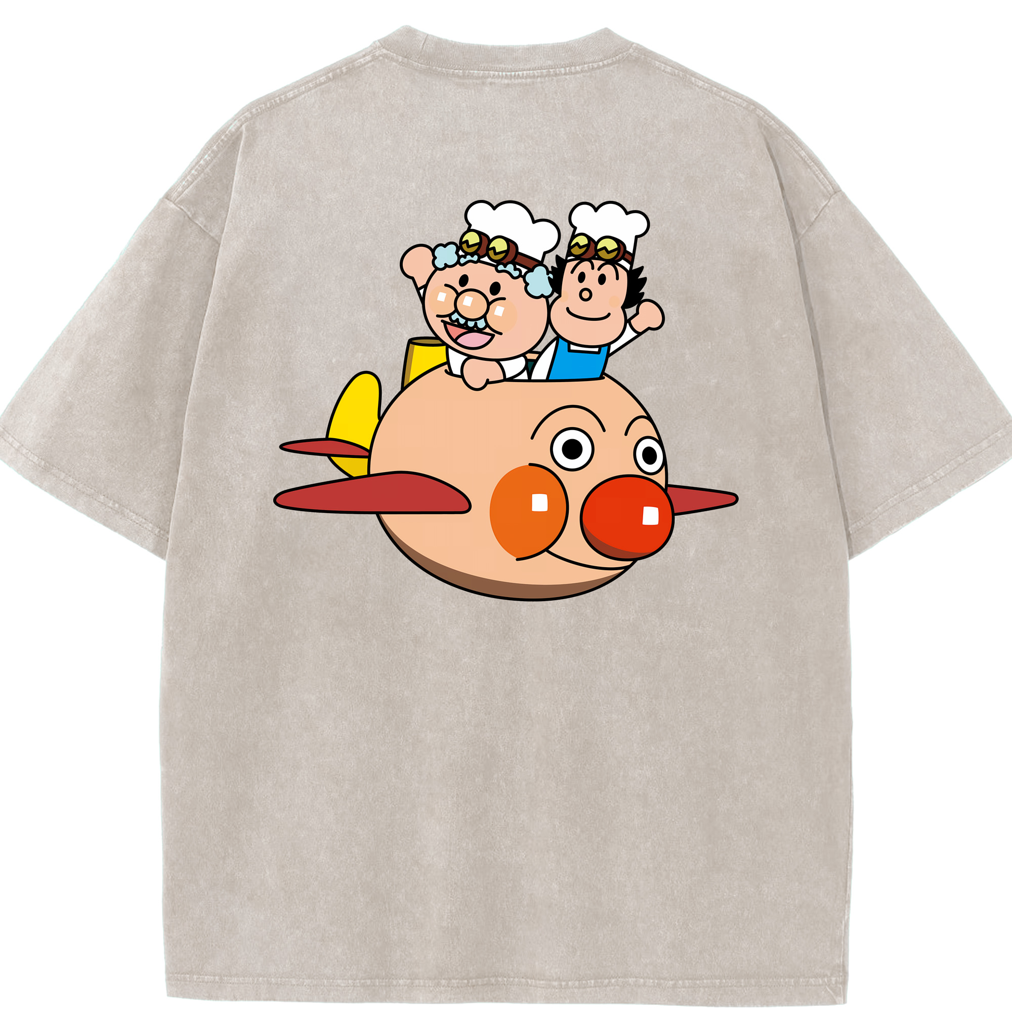 （画像用） アンパンマン Anpanman 綿100% ヴィンテージ風 半袖Tシャツ（背面プリント）