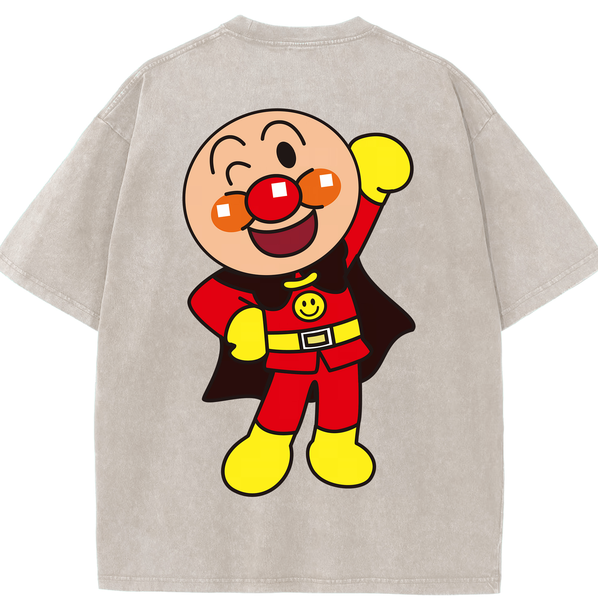 （画像用） アンパンマン Anpanman 綿100% ヴィンテージ風 半袖Tシャツ（背面プリント）