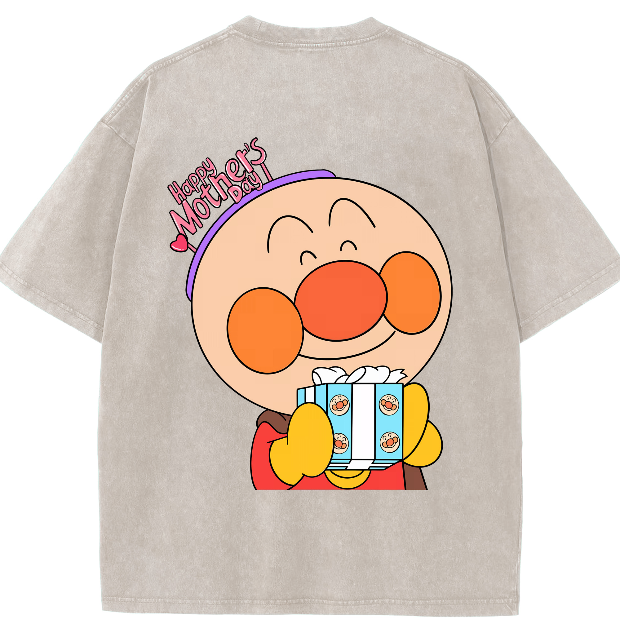 （画像用） アンパンマン Anpanman 綿100% ヴィンテージ風 半袖Tシャツ（背面プリント）