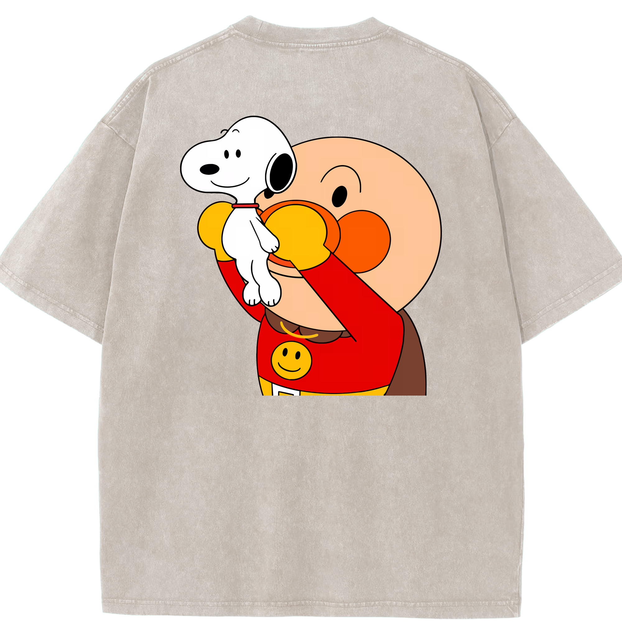（画像用） アンパンマン Anpanman 綿100% ヴィンテージ風 半袖Tシャツ（背面プリント）