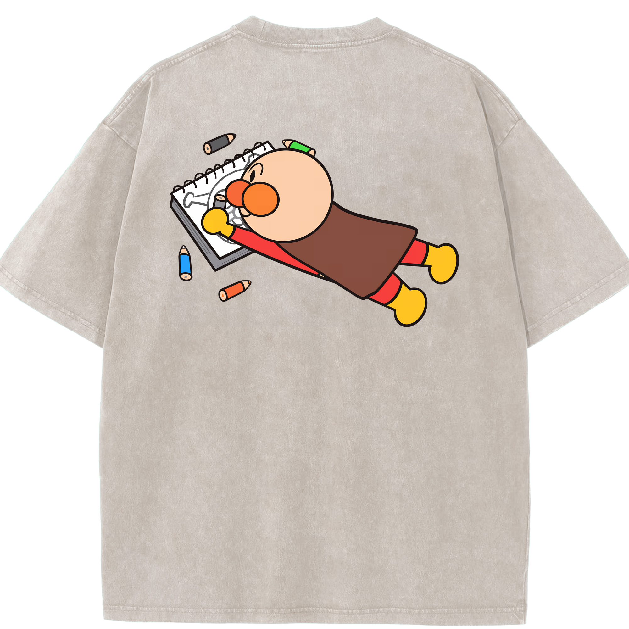 （画像用） アンパンマン Anpanman 綿100% ヴィンテージ風 半袖Tシャツ（背面プリント）