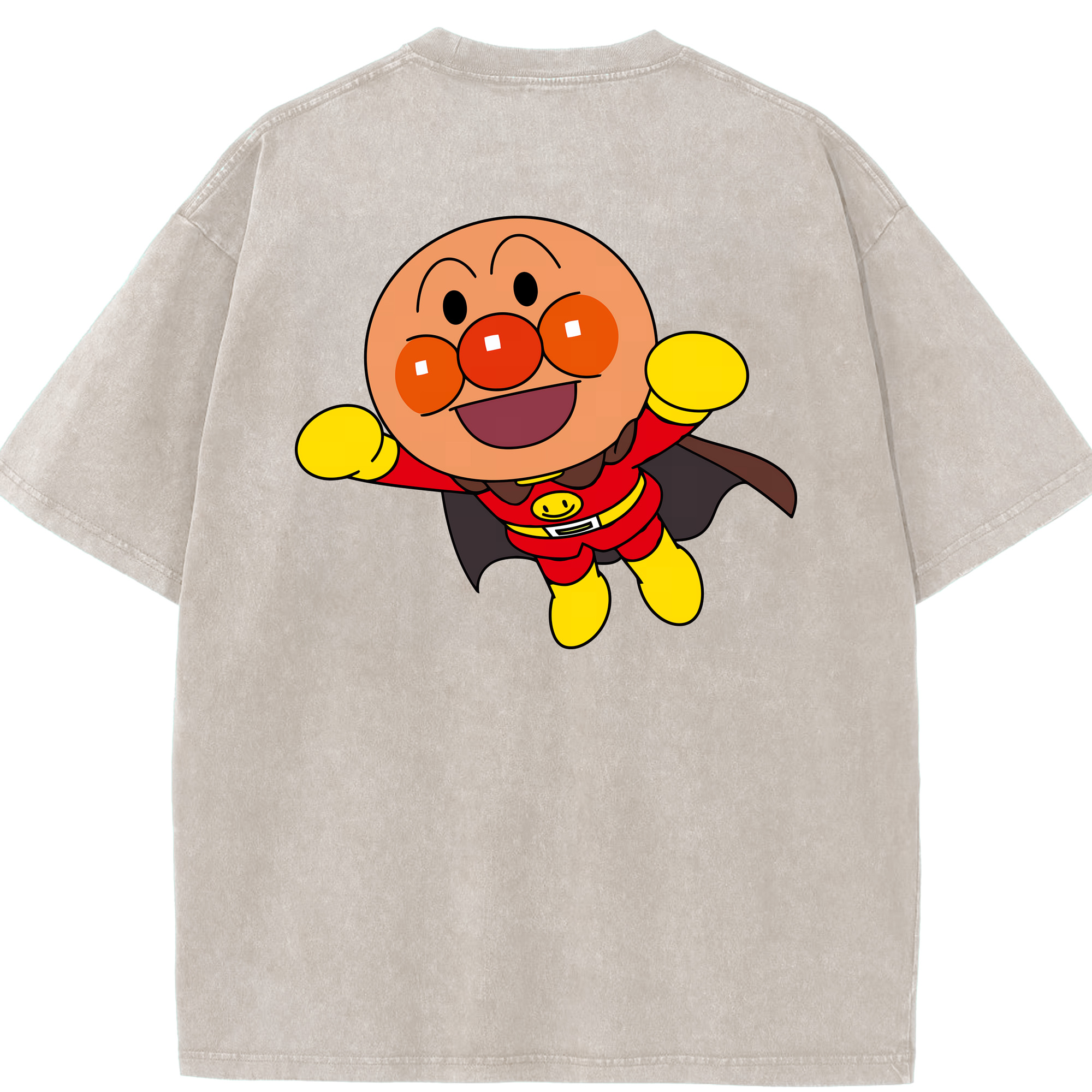 （画像用） アンパンマン Anpanman 綿100% ヴィンテージ風 半袖Tシャツ（背面プリント）