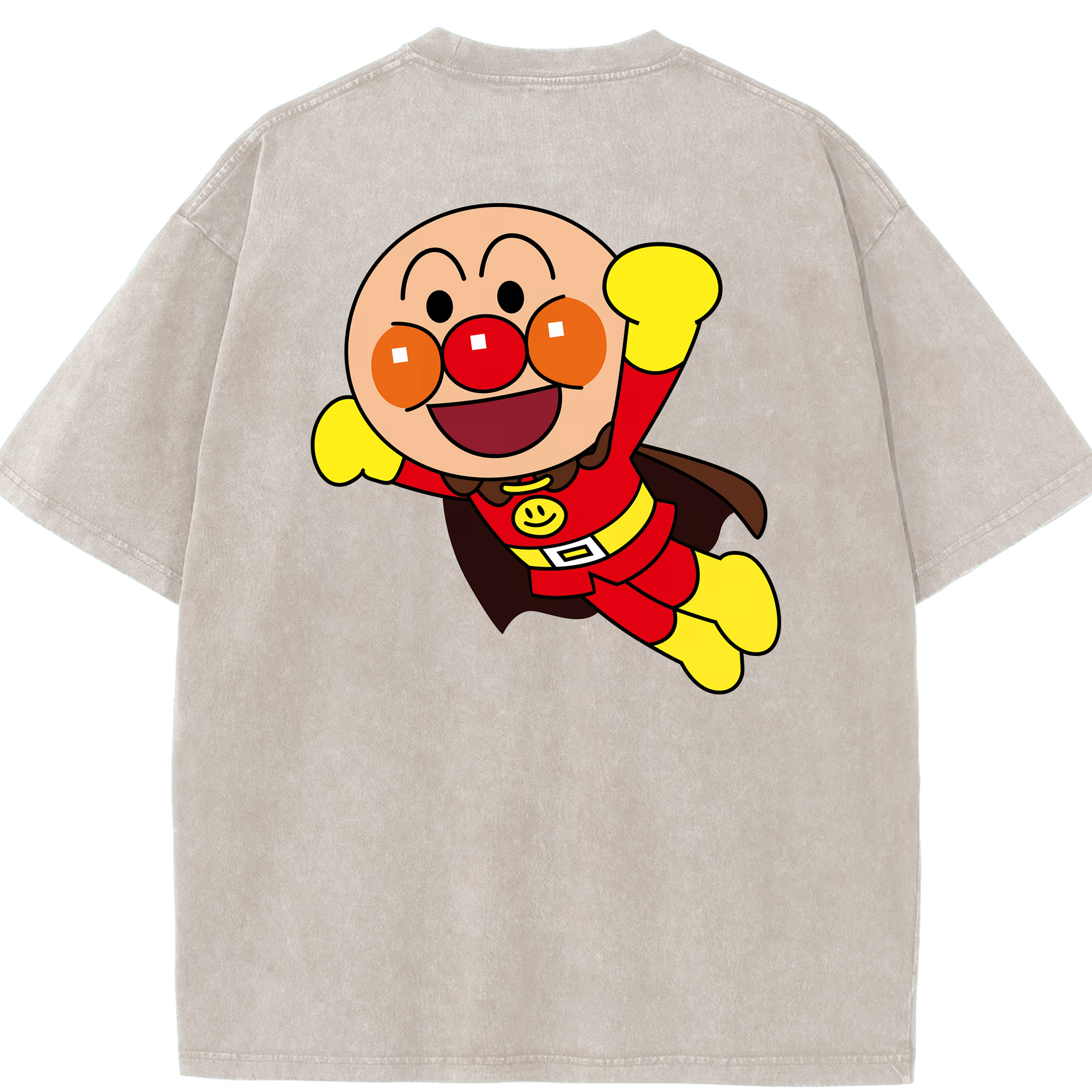 （画像用） アンパンマン Anpanman 綿100% ヴィンテージ風 半袖Tシャツ（背面プリント）
