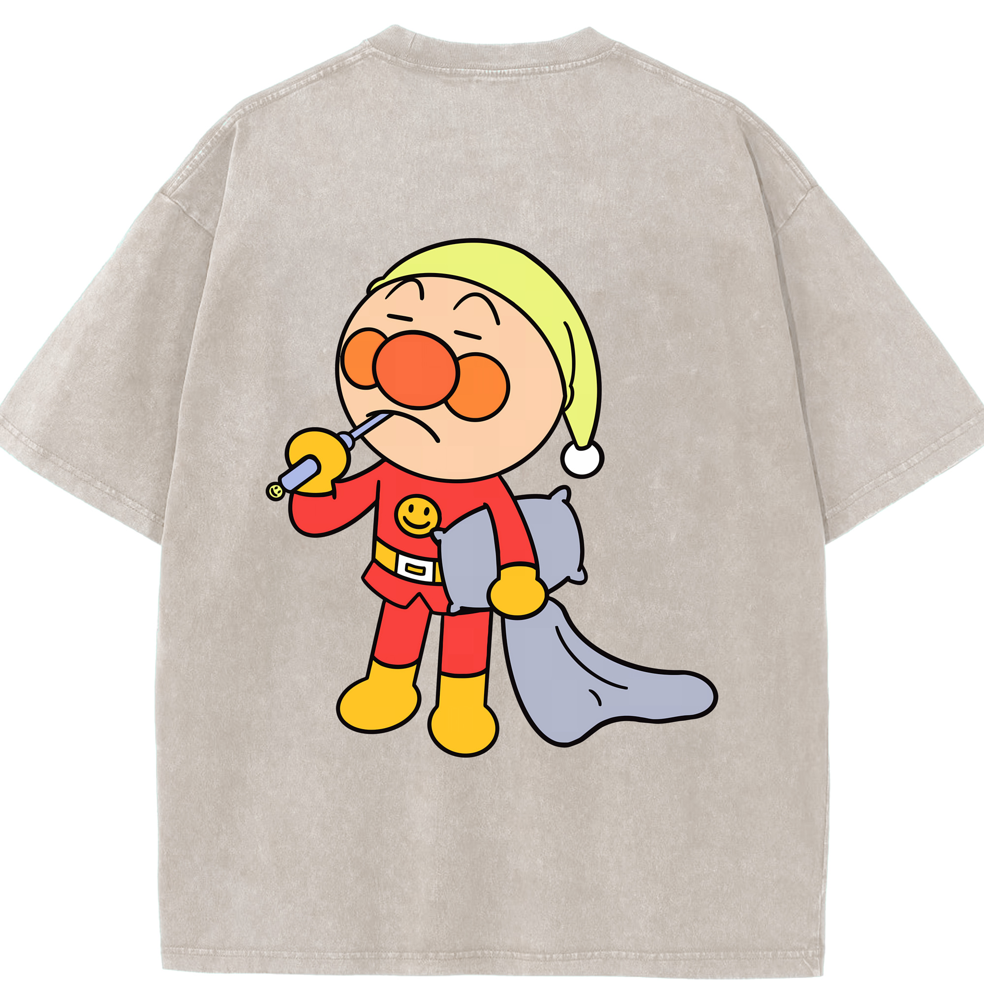（画像用） アンパンマン Anpanman 綿100% ヴィンテージ風 半袖Tシャツ（背面プリント）