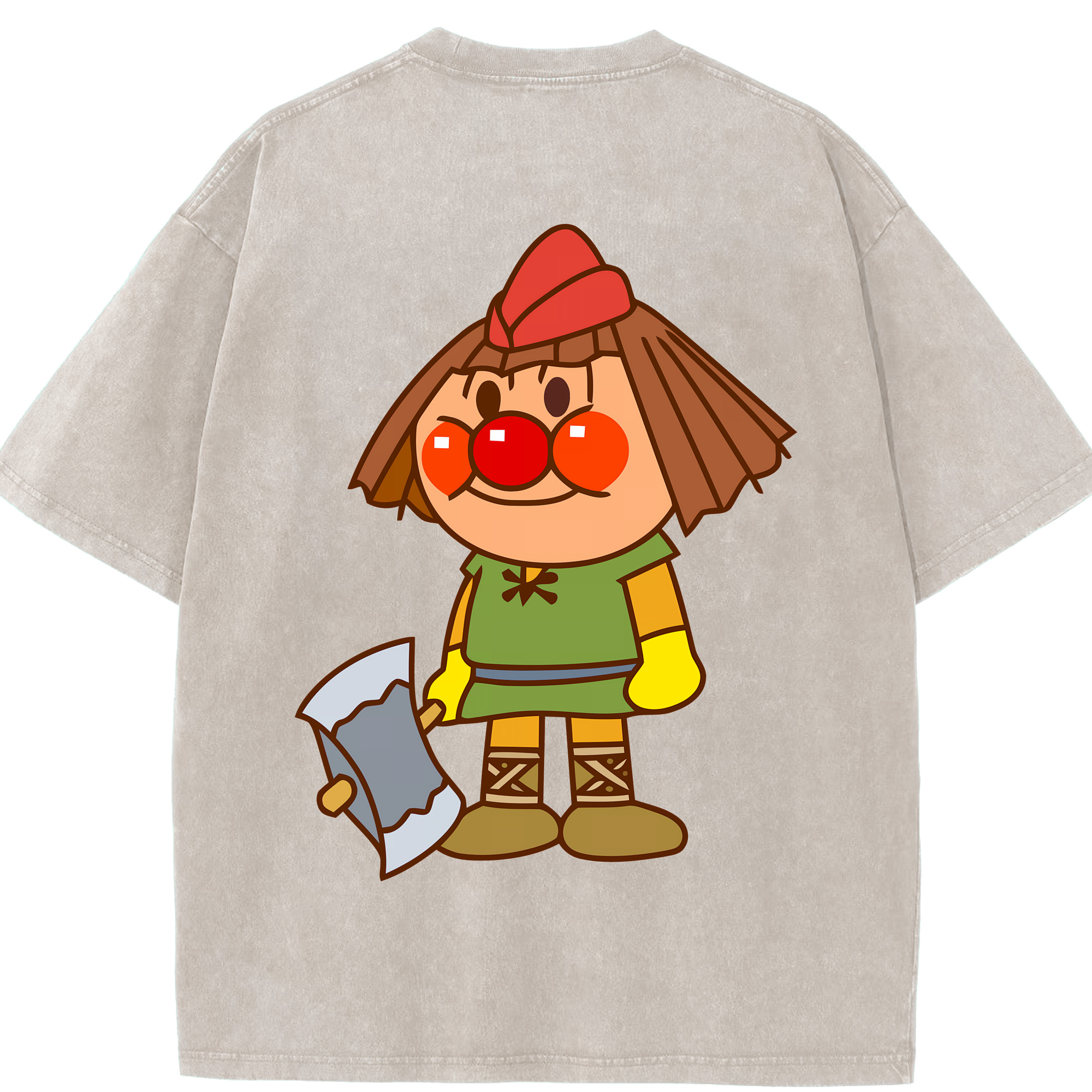 （画像用） アンパンマン Anpanman 綿100% ヴィンテージ風 半袖Tシャツ（背面プリント）