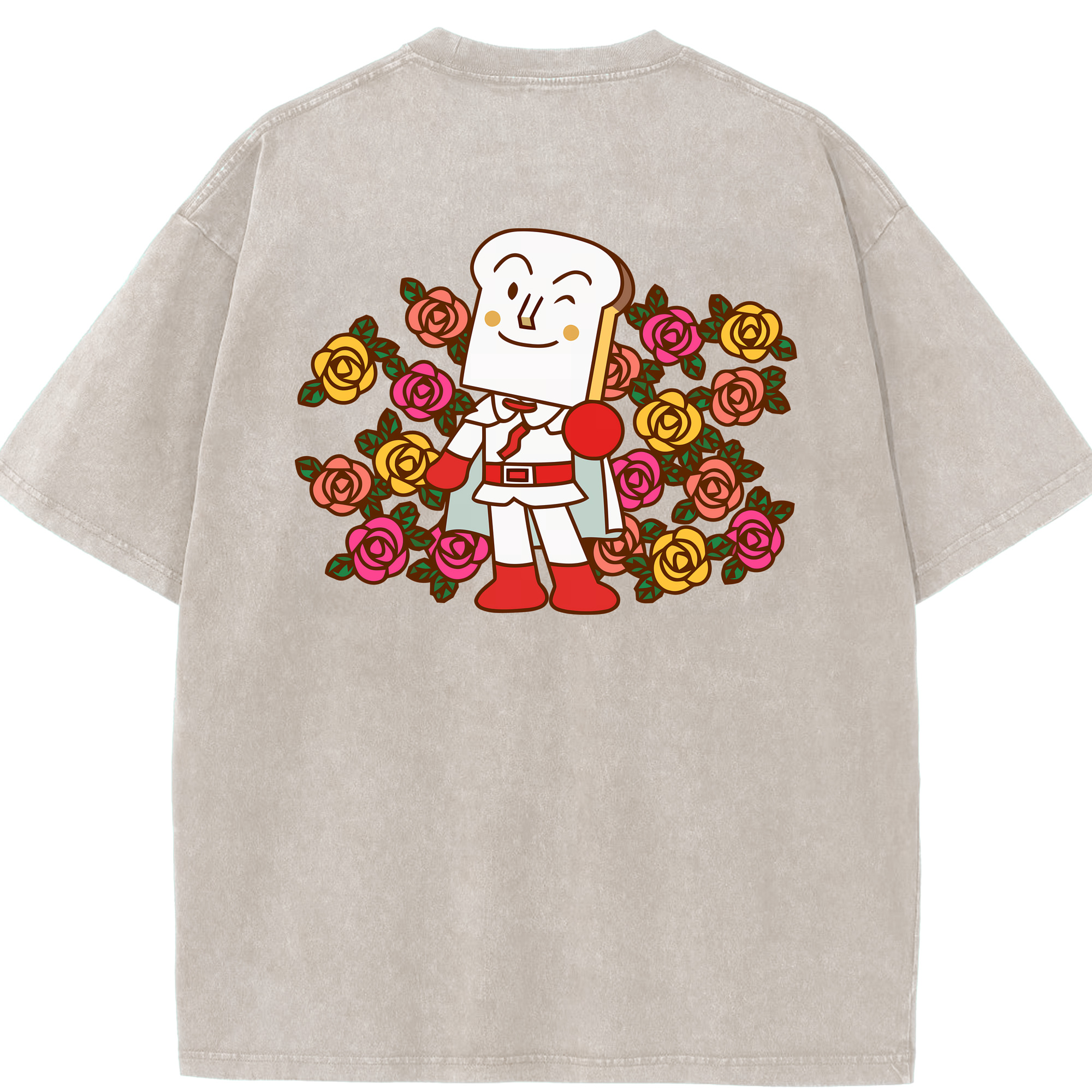 （画像用） アンパンマン Anpanman 綿100% ヴィンテージ風 半袖Tシャツ（背面プリント）