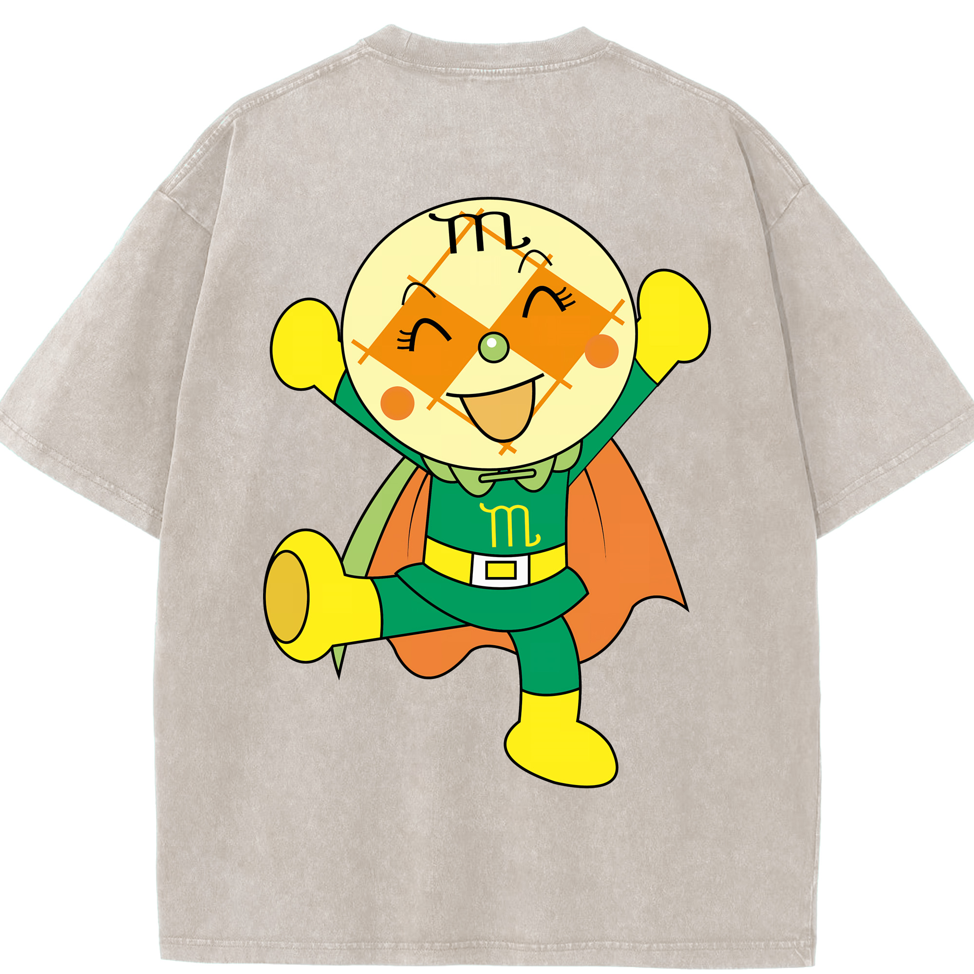 （画像用） アンパンマン Anpanman 綿100% ヴィンテージ風 半袖Tシャツ（背面プリント）