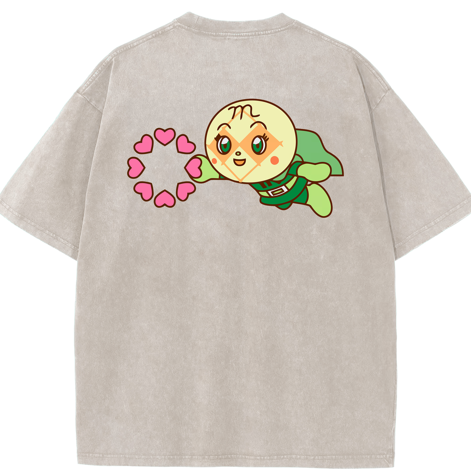 （画像用） アンパンマン Anpanman 綿100% ヴィンテージ風 半袖Tシャツ（背面プリント）