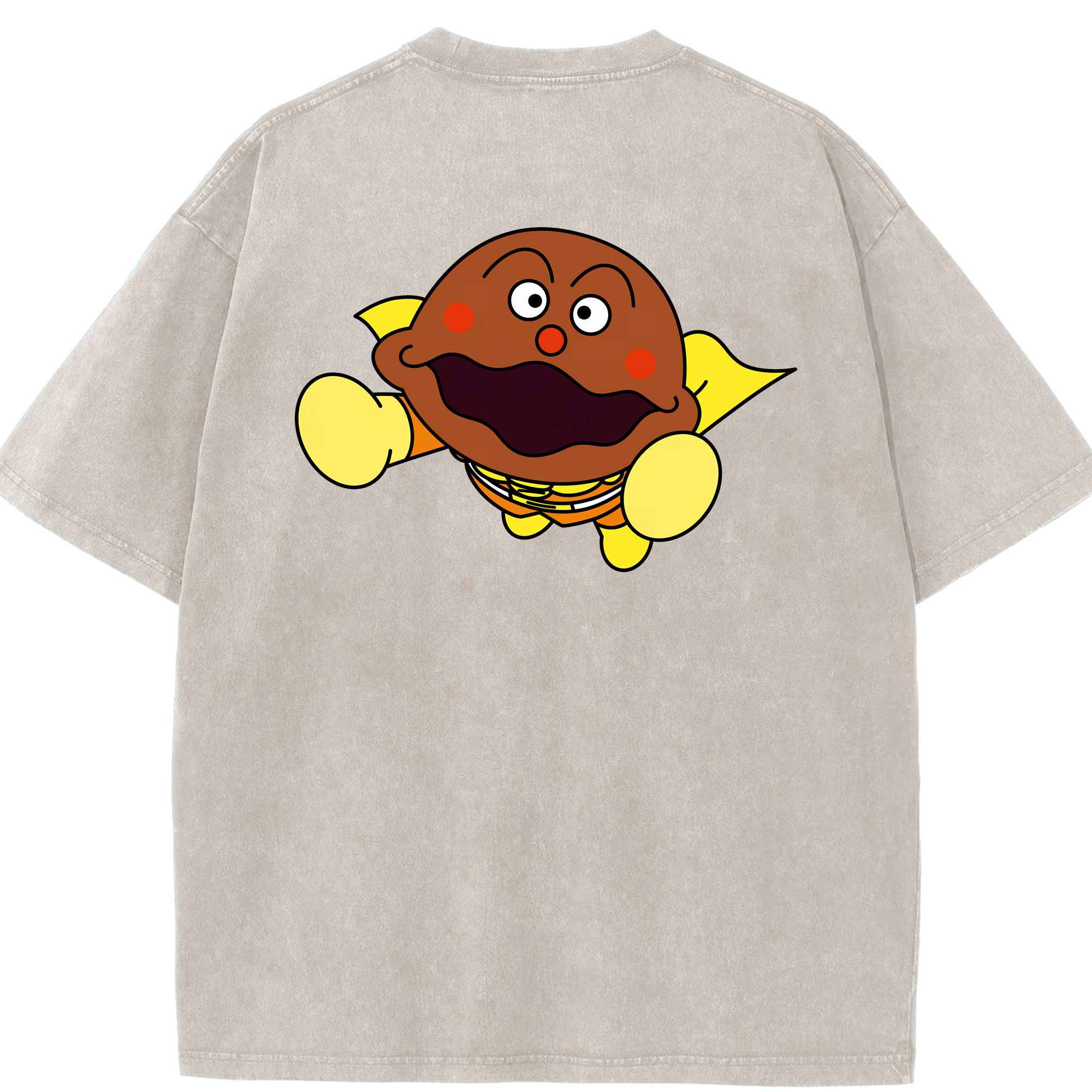 （画像用） アンパンマン Anpanman 綿100% ヴィンテージ風 半袖Tシャツ（背面プリント）