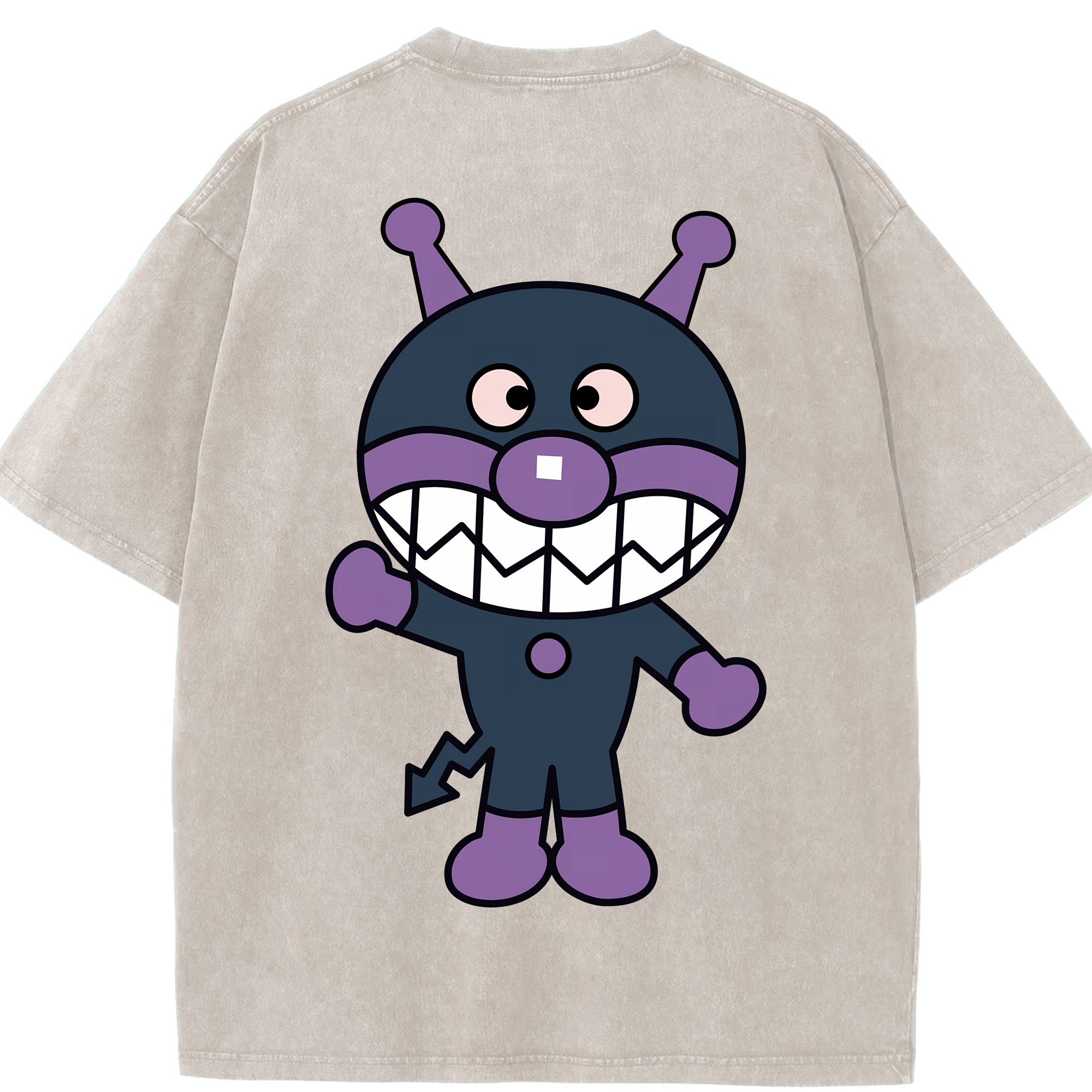 （画像用） アンパンマン Anpanman 綿100% ヴィンテージ風 半袖Tシャツ（背面プリント）