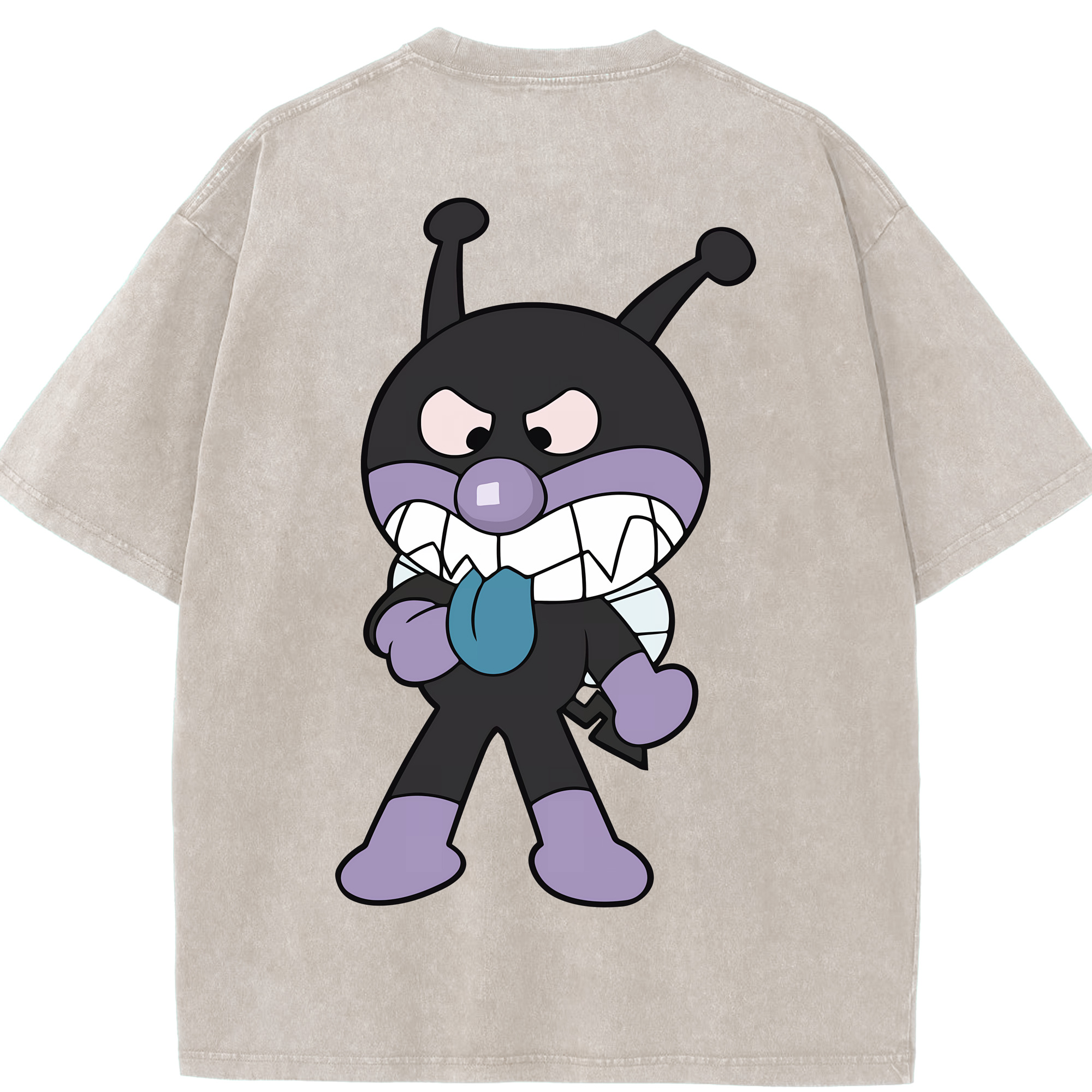 （画像用） アンパンマン Anpanman 綿100% ヴィンテージ風 半袖Tシャツ（背面プリント）