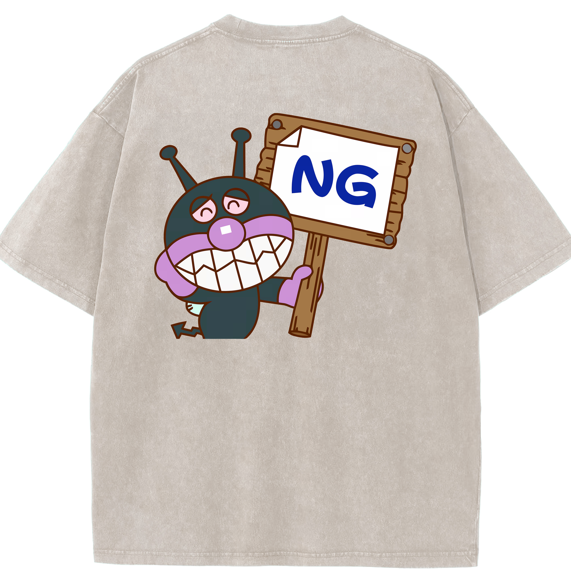 （画像用） アンパンマン Anpanman 綿100% ヴィンテージ風 半袖Tシャツ（背面プリント）