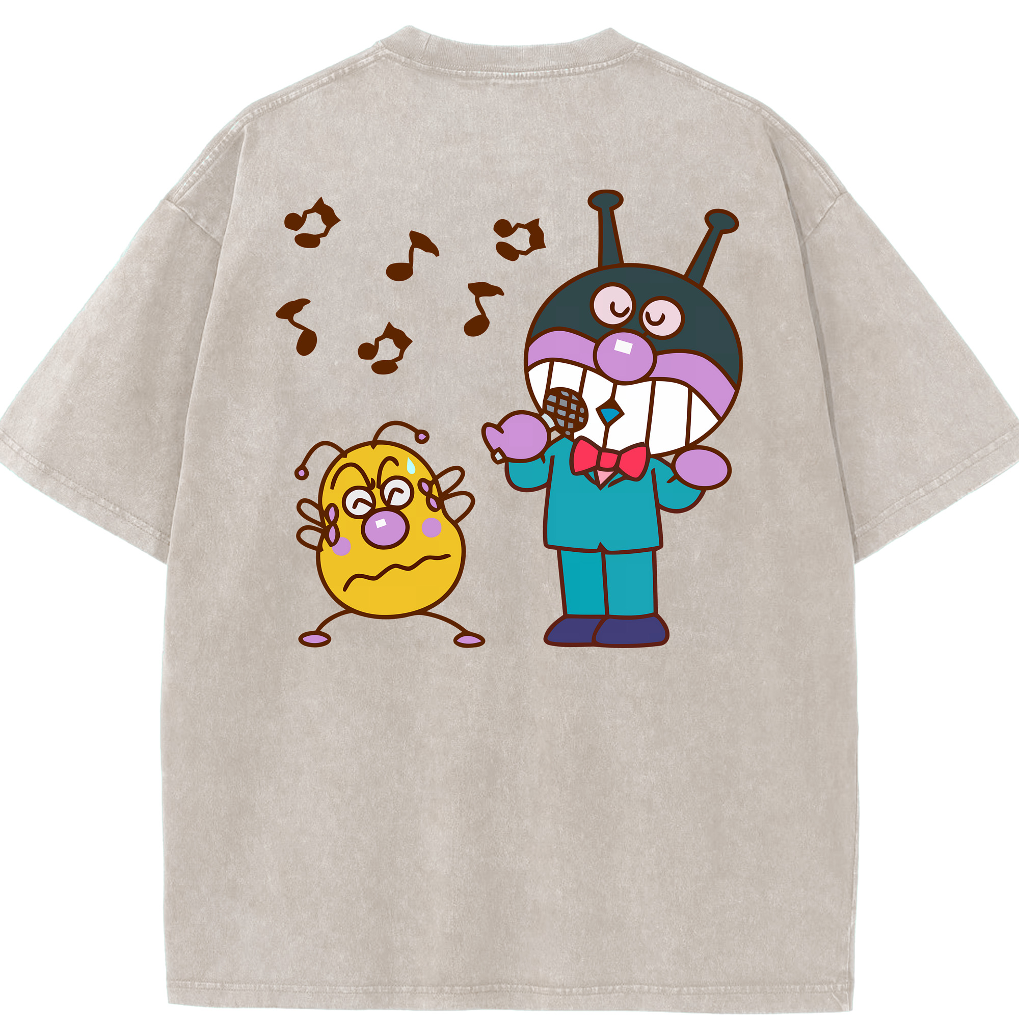 （画像用） アンパンマン Anpanman 綿100% ヴィンテージ風 半袖Tシャツ（背面プリント）