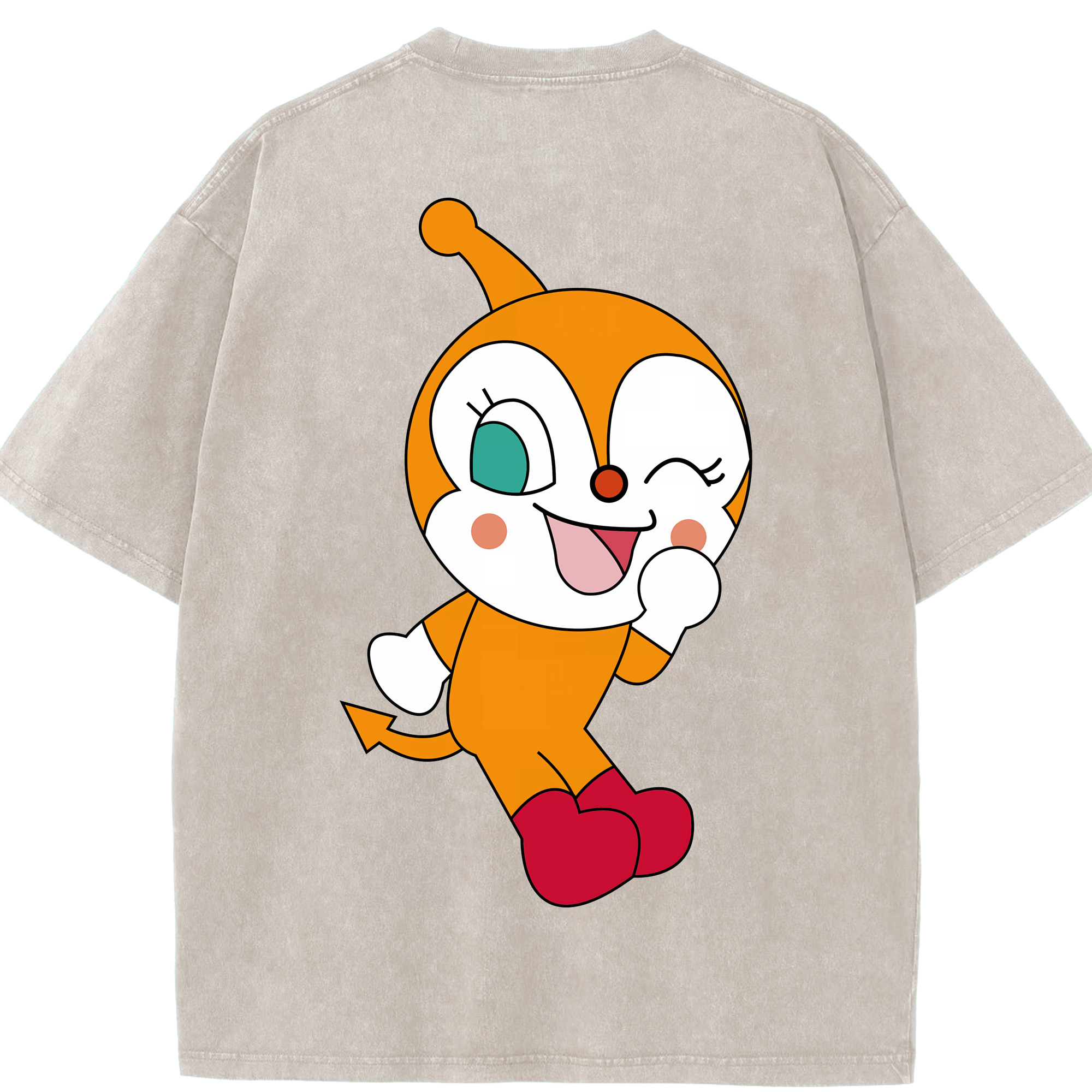 （画像用） アンパンマン Anpanman 綿100% ヴィンテージ風 半袖Tシャツ（背面プリント）