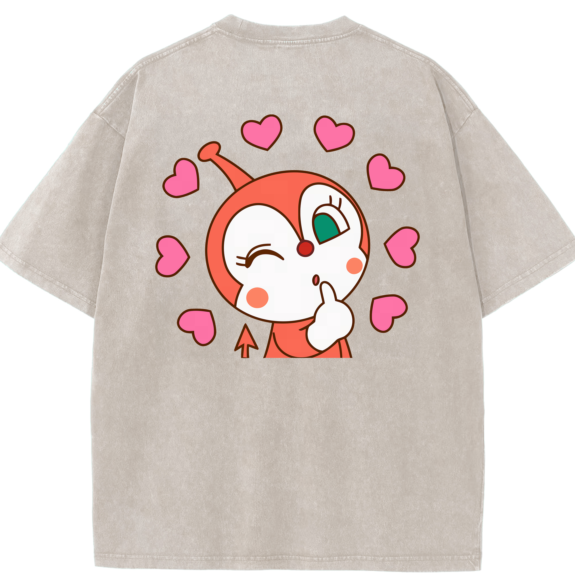 （画像用） アンパンマン Anpanman 綿100% ヴィンテージ風 半袖Tシャツ（背面プリント）