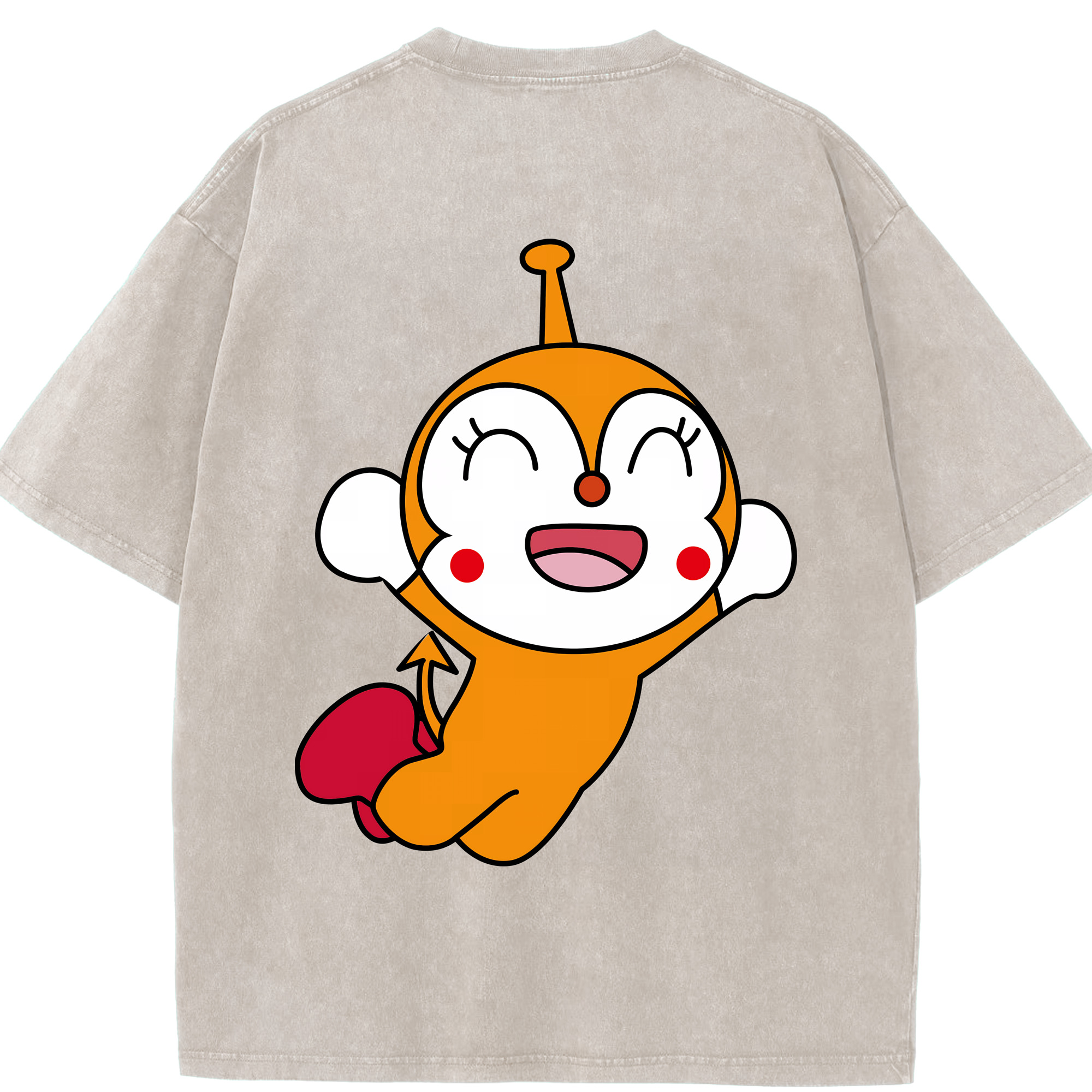 （画像用） アンパンマン Anpanman 綿100% ヴィンテージ風 半袖Tシャツ（背面プリント）