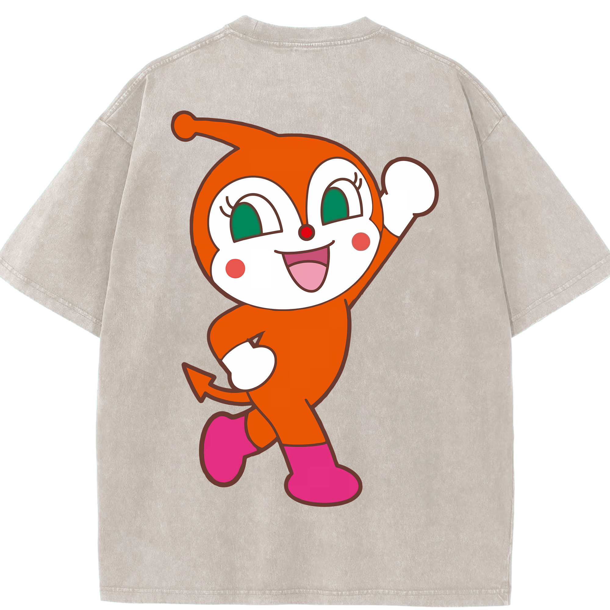 （画像用） アンパンマン Anpanman 綿100% ヴィンテージ風 半袖Tシャツ（背面プリント）