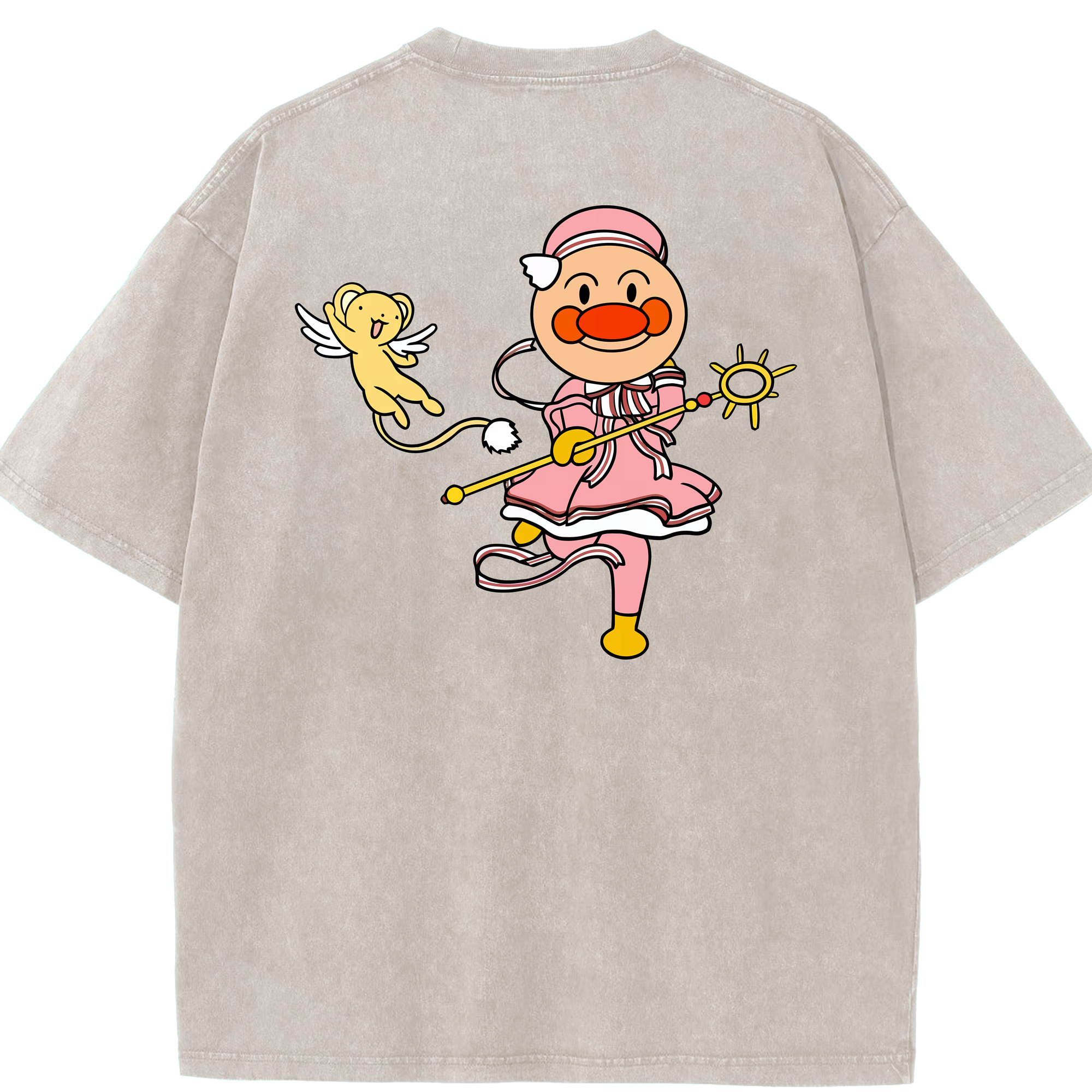 （画像用） アンパンマン Anpanman 綿100% ヴィンテージ風 半袖Tシャツ（背面プリント）