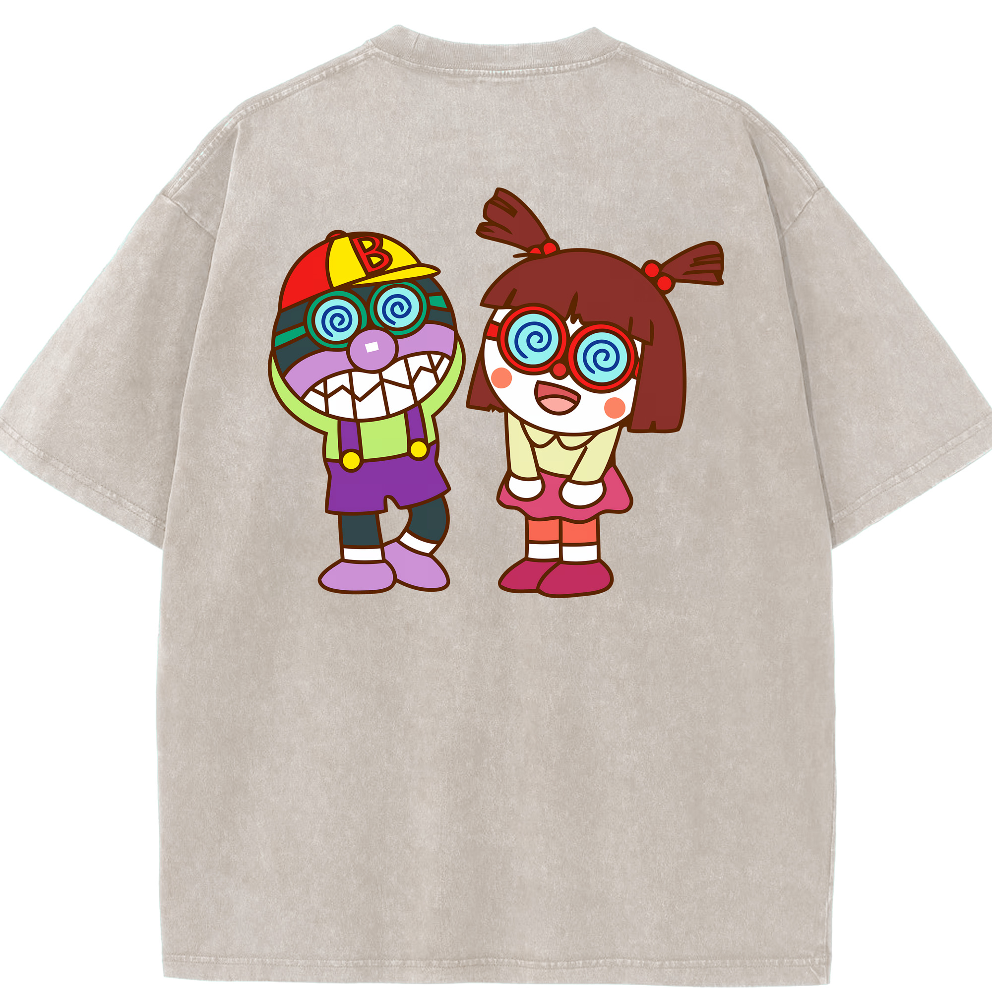 （画像用） アンパンマン Anpanman 綿100% ヴィンテージ風 半袖Tシャツ（背面プリント）