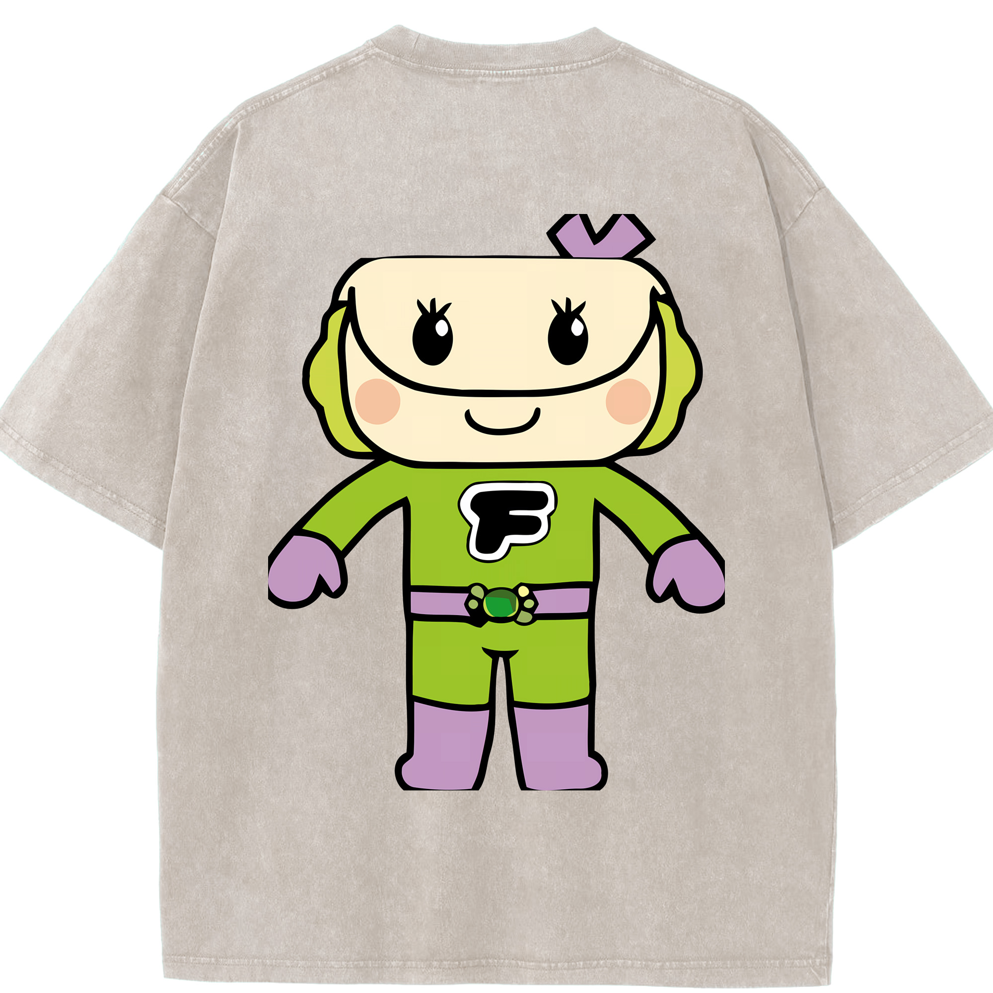 （画像用） アンパンマン Anpanman 綿100% ヴィンテージ風 半袖Tシャツ（背面プリント）