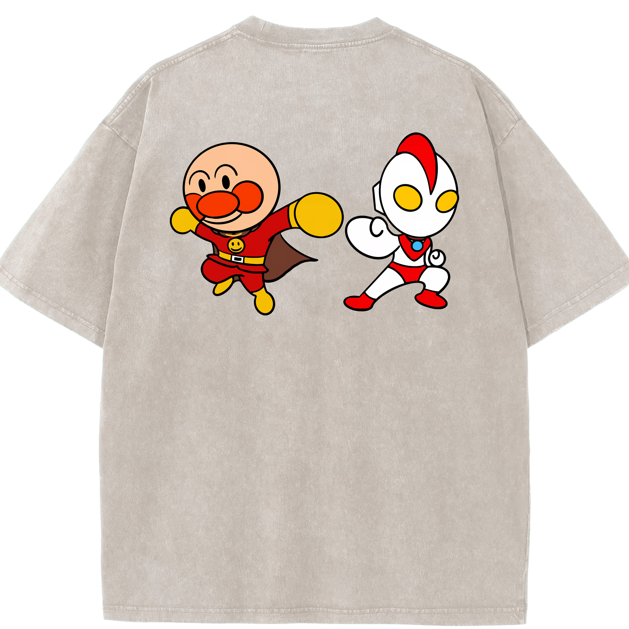 （画像用） アンパンマン Anpanman 綿100% ヴィンテージ風 半袖Tシャツ（背面プリント）