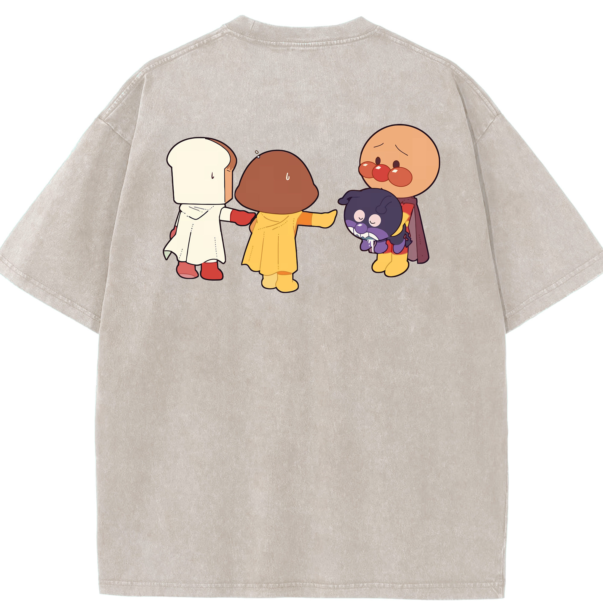（画像用） アンパンマン Anpanman 綿100% ヴィンテージ風 半袖Tシャツ（背面プリント）