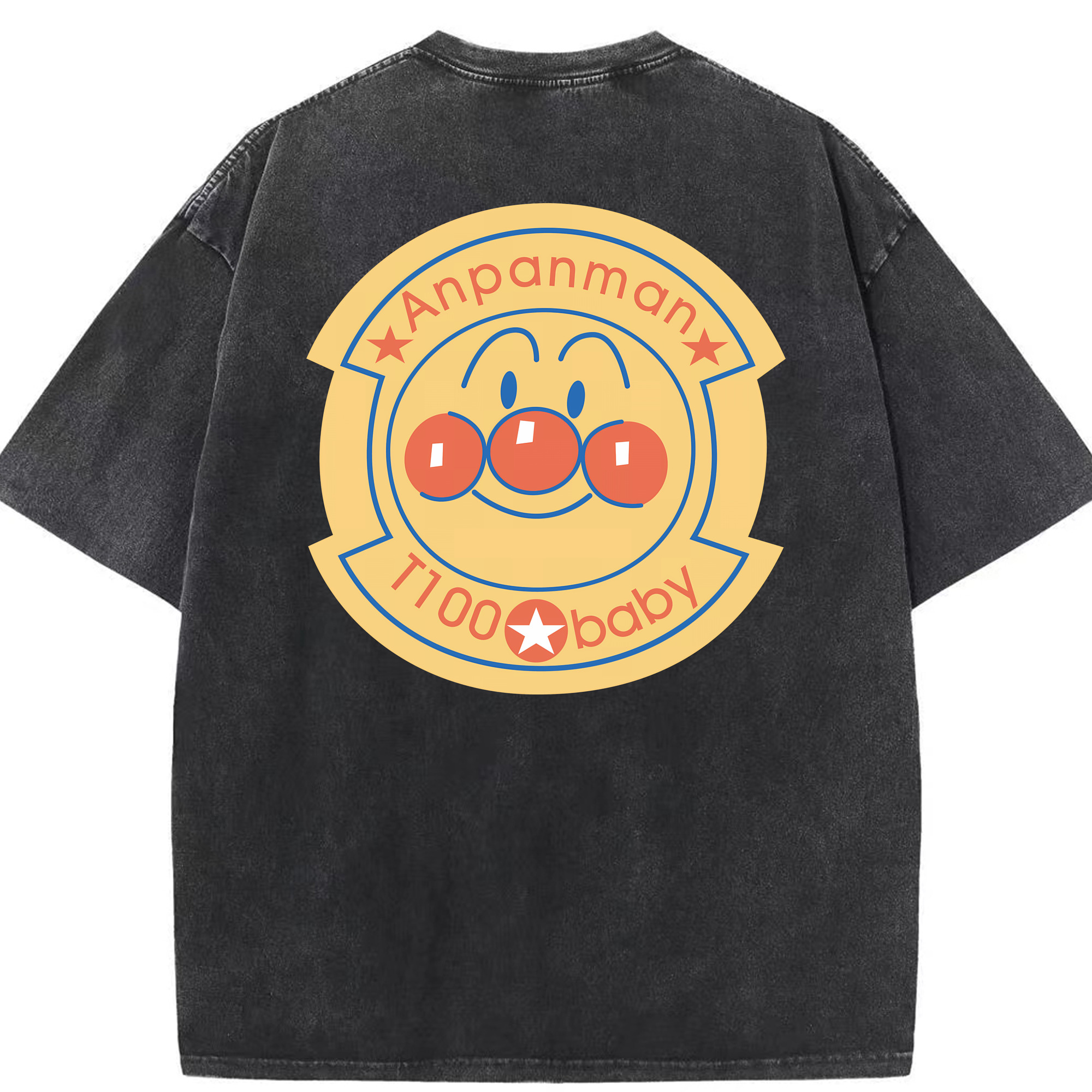 （画像用） アンパンマン Anpanman 綿100% ヴィンテージ風 半袖Tシャツ（背面プリント）
