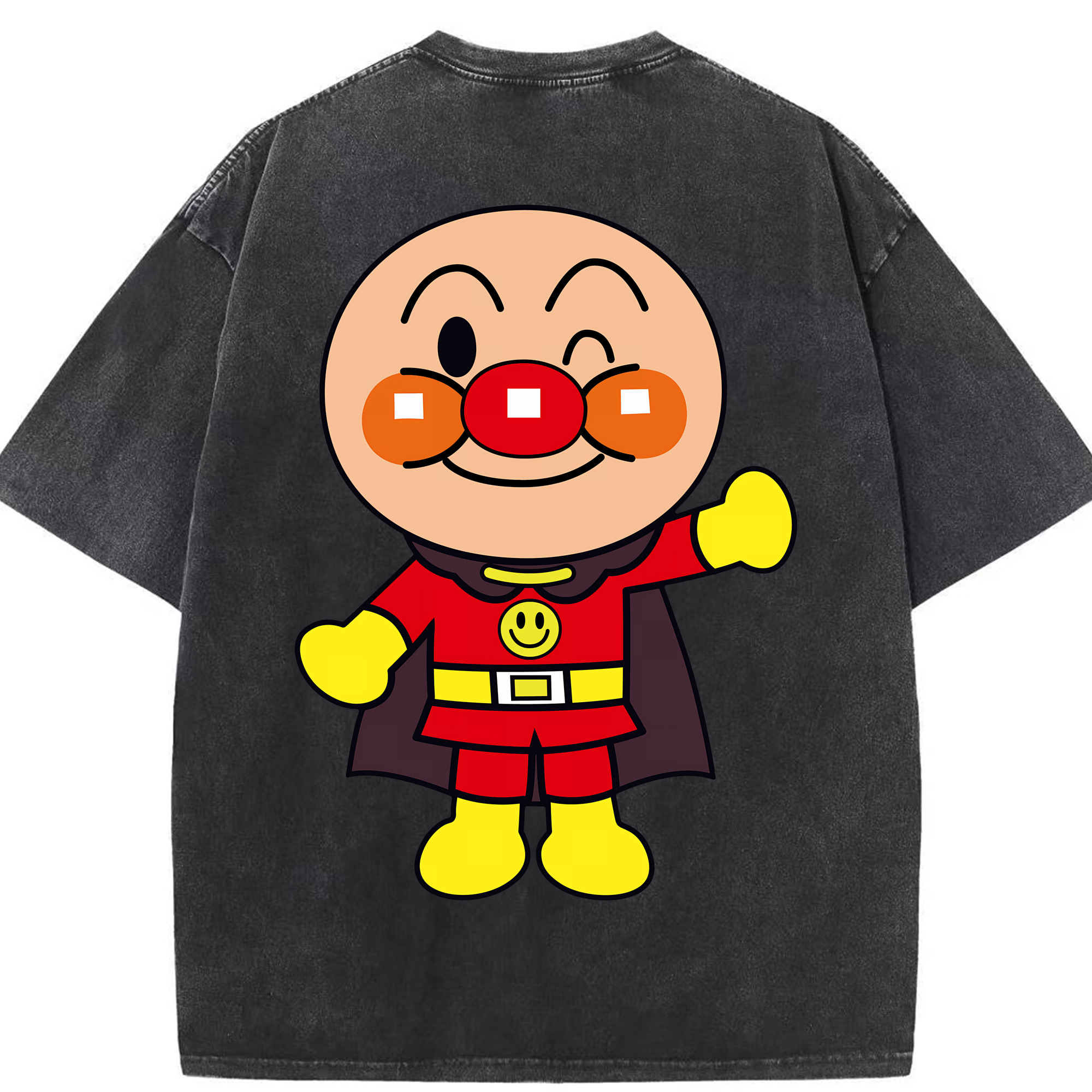 （画像用） アンパンマン Anpanman 綿100% ヴィンテージ風 半袖Tシャツ（背面プリント）