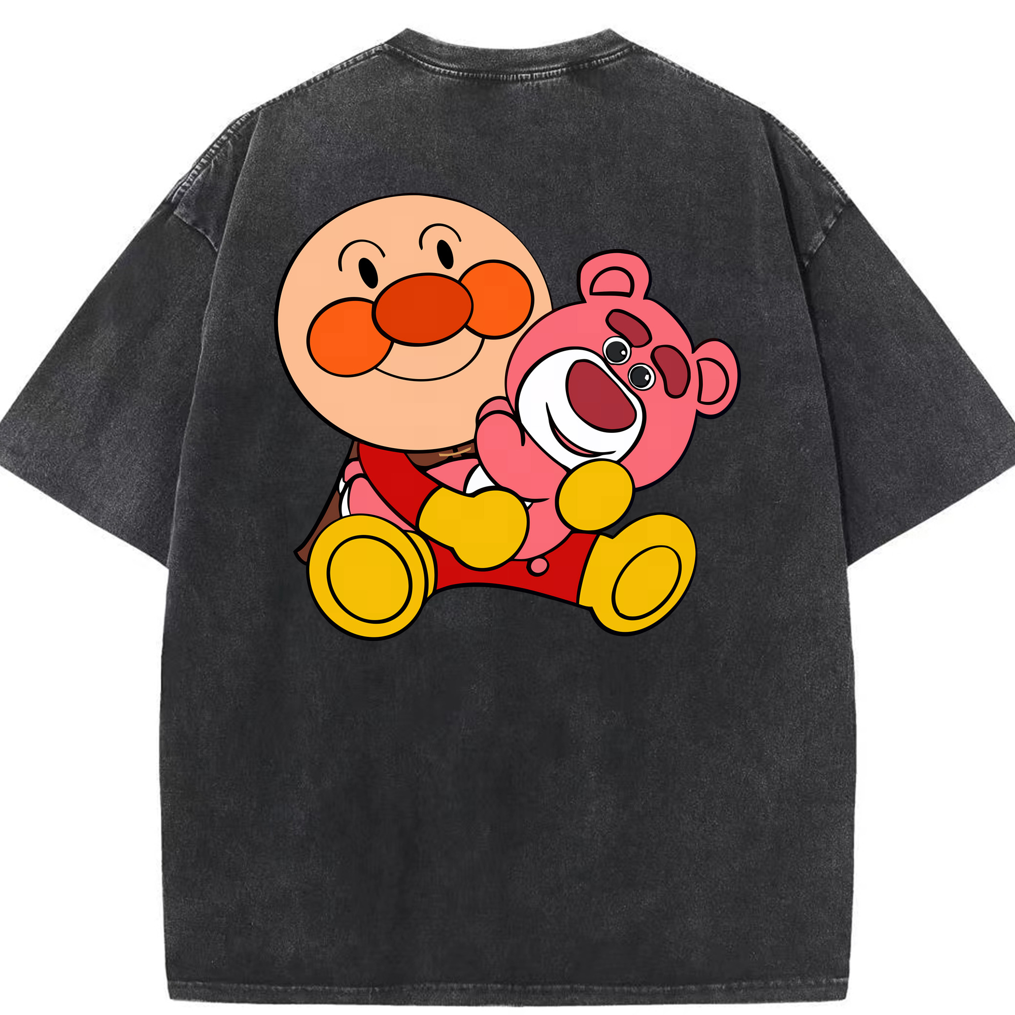 （画像用） アンパンマン Anpanman 綿100% ヴィンテージ風 半袖Tシャツ（背面プリント）