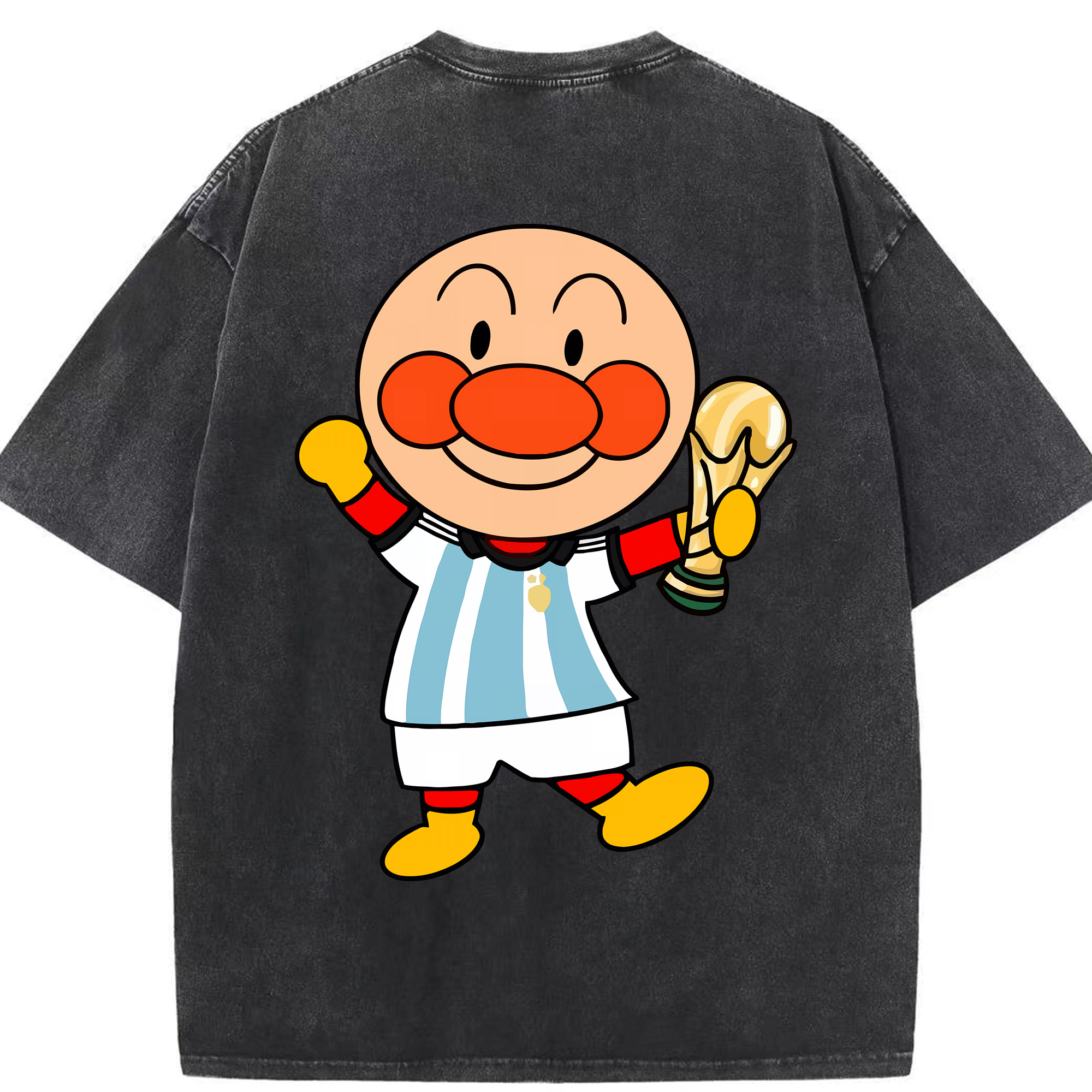 （画像用） アンパンマン Anpanman 綿100% ヴィンテージ風 半袖Tシャツ（背面プリント）