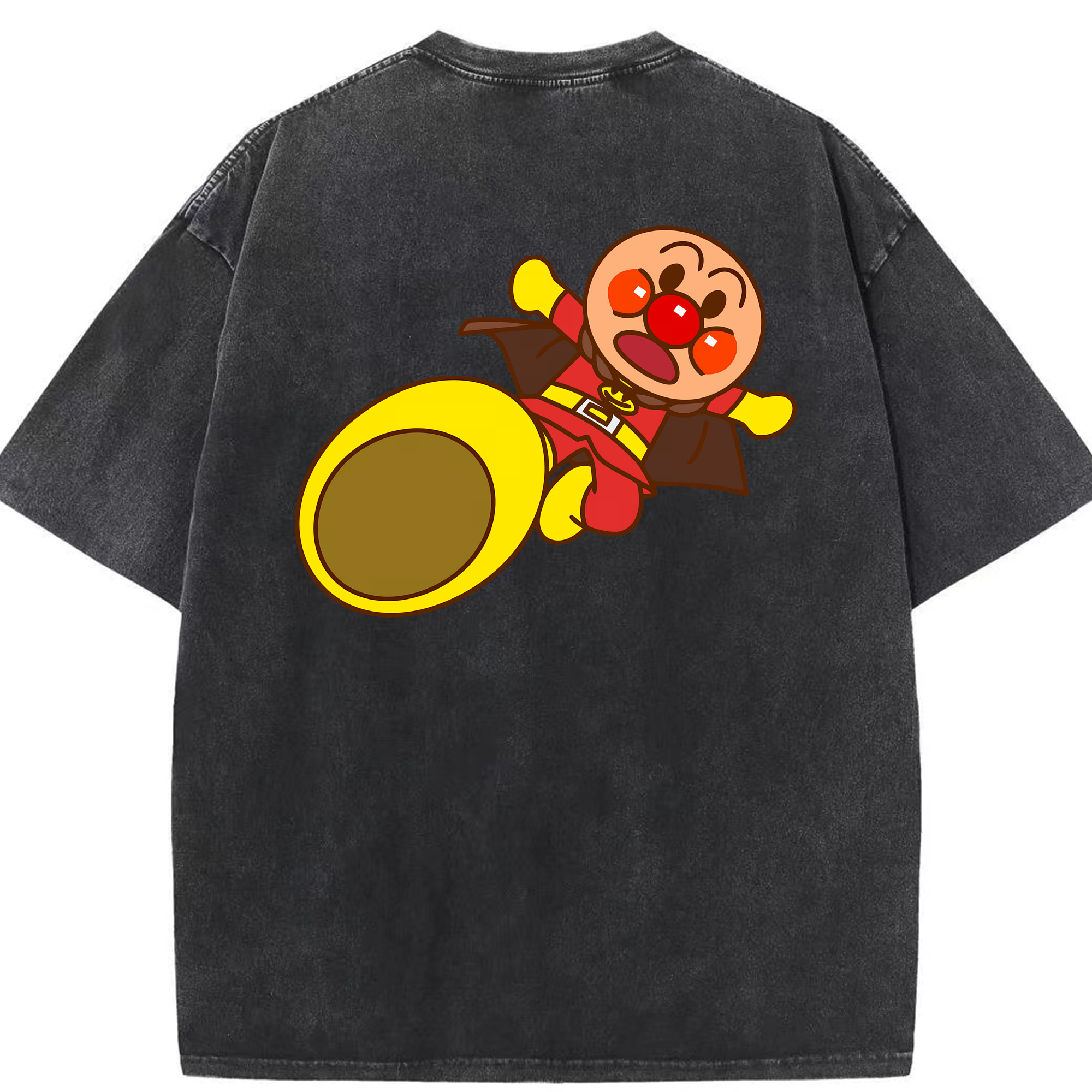 （画像用） アンパンマン Anpanman 綿100% ヴィンテージ風 半袖Tシャツ（背面プリント）