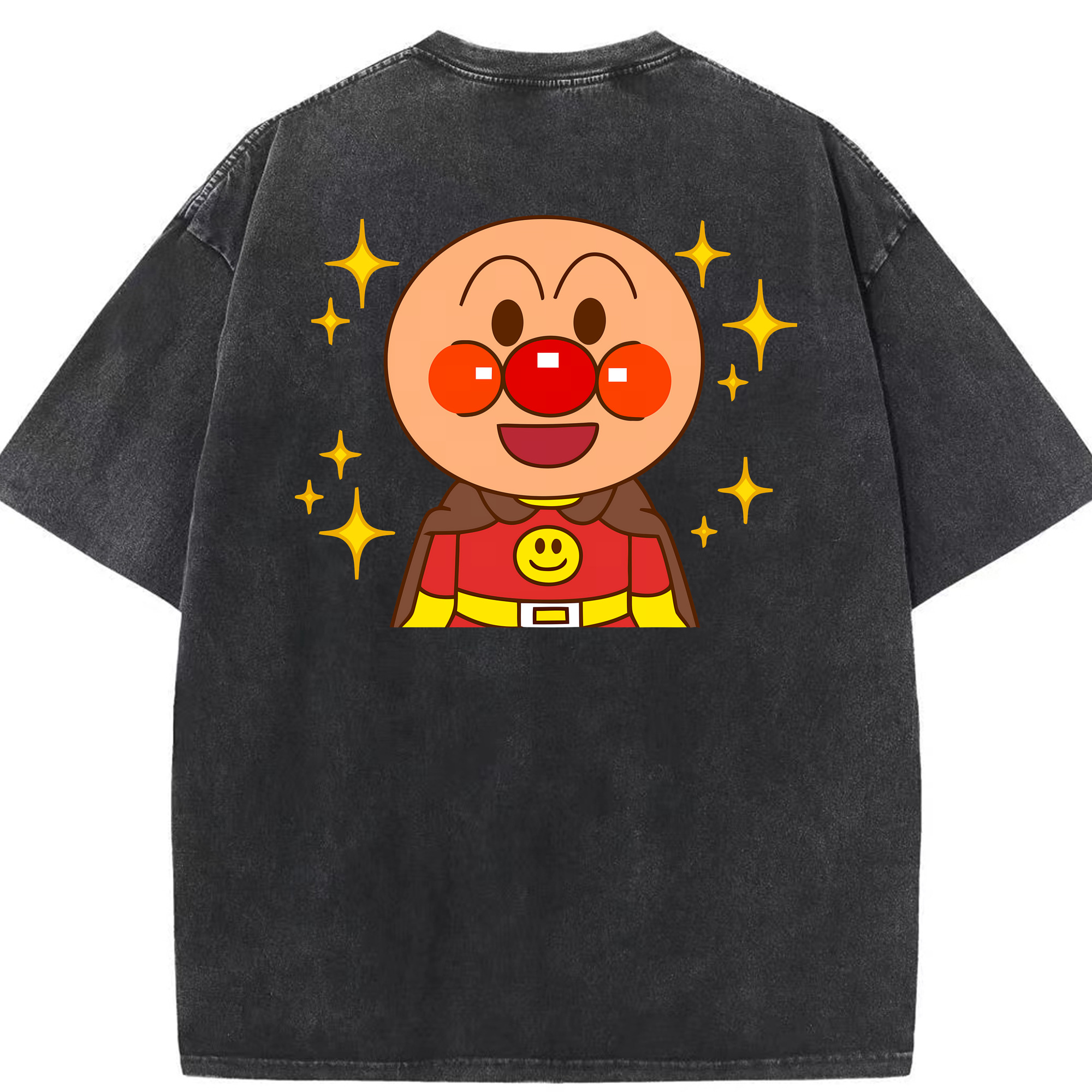 （画像用） アンパンマン Anpanman 綿100% ヴィンテージ風 半袖Tシャツ（背面プリント）