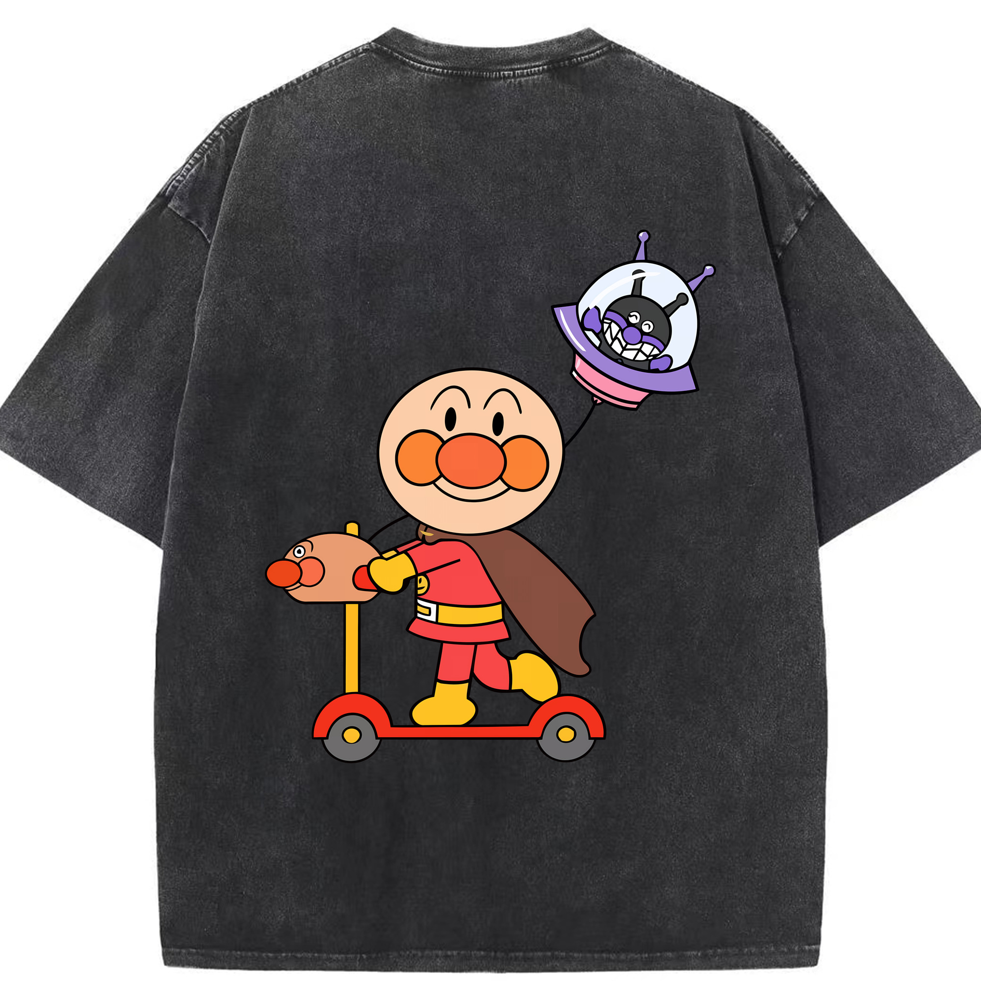 （画像用） アンパンマン Anpanman 綿100% ヴィンテージ風 半袖Tシャツ（背面プリント）
