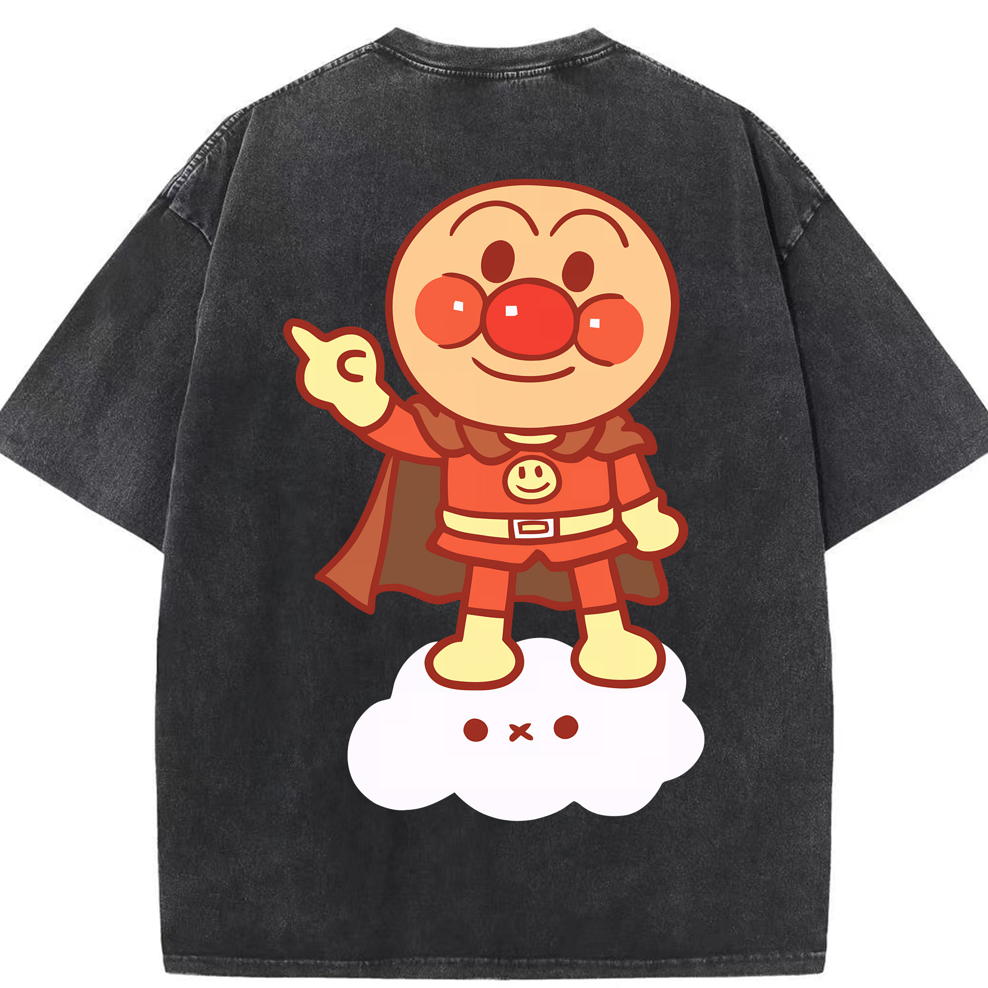 （画像用） アンパンマン Anpanman 綿100% ヴィンテージ風 半袖Tシャツ（背面プリント）