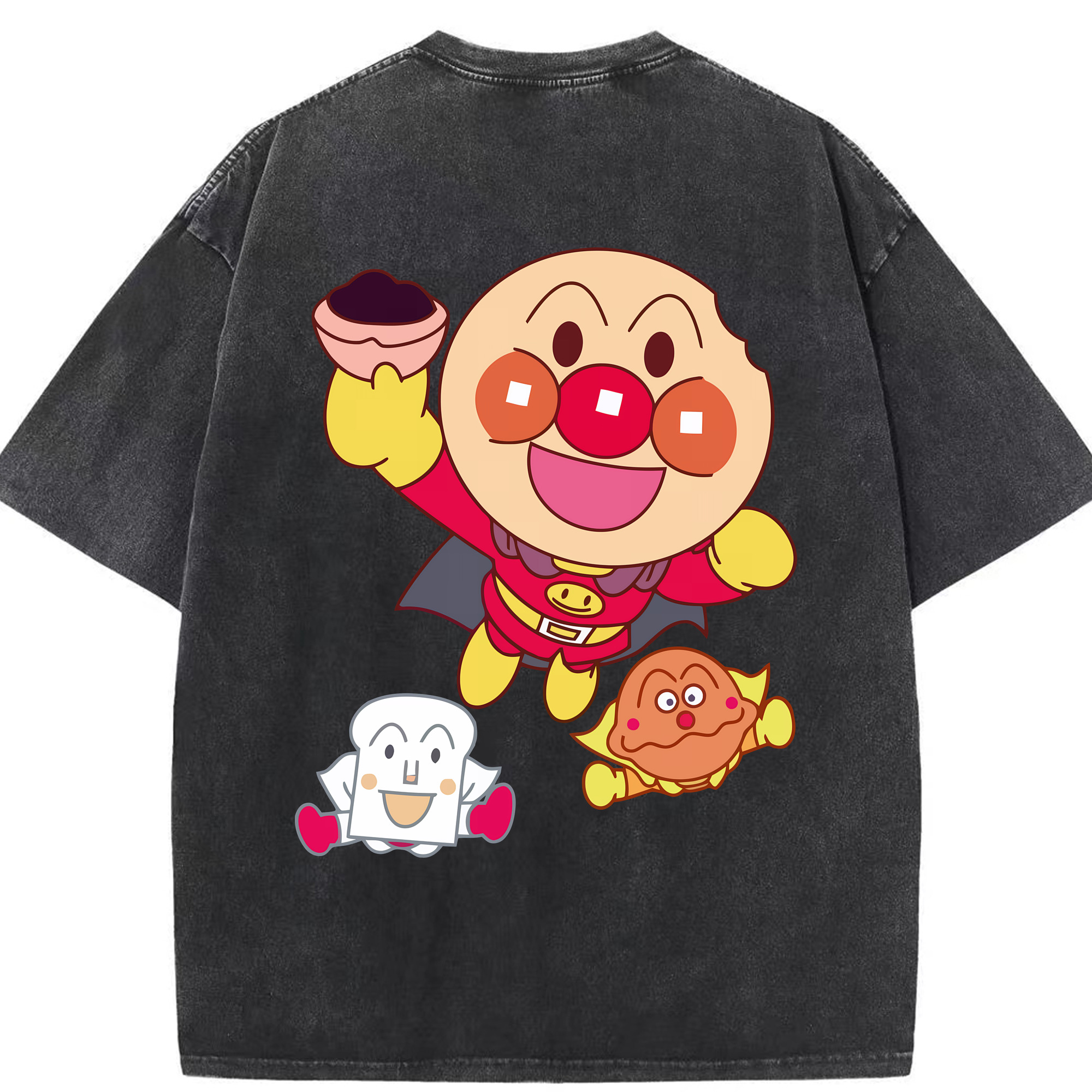 （画像用） アンパンマン Anpanman 綿100% ヴィンテージ風 半袖Tシャツ（背面プリント）