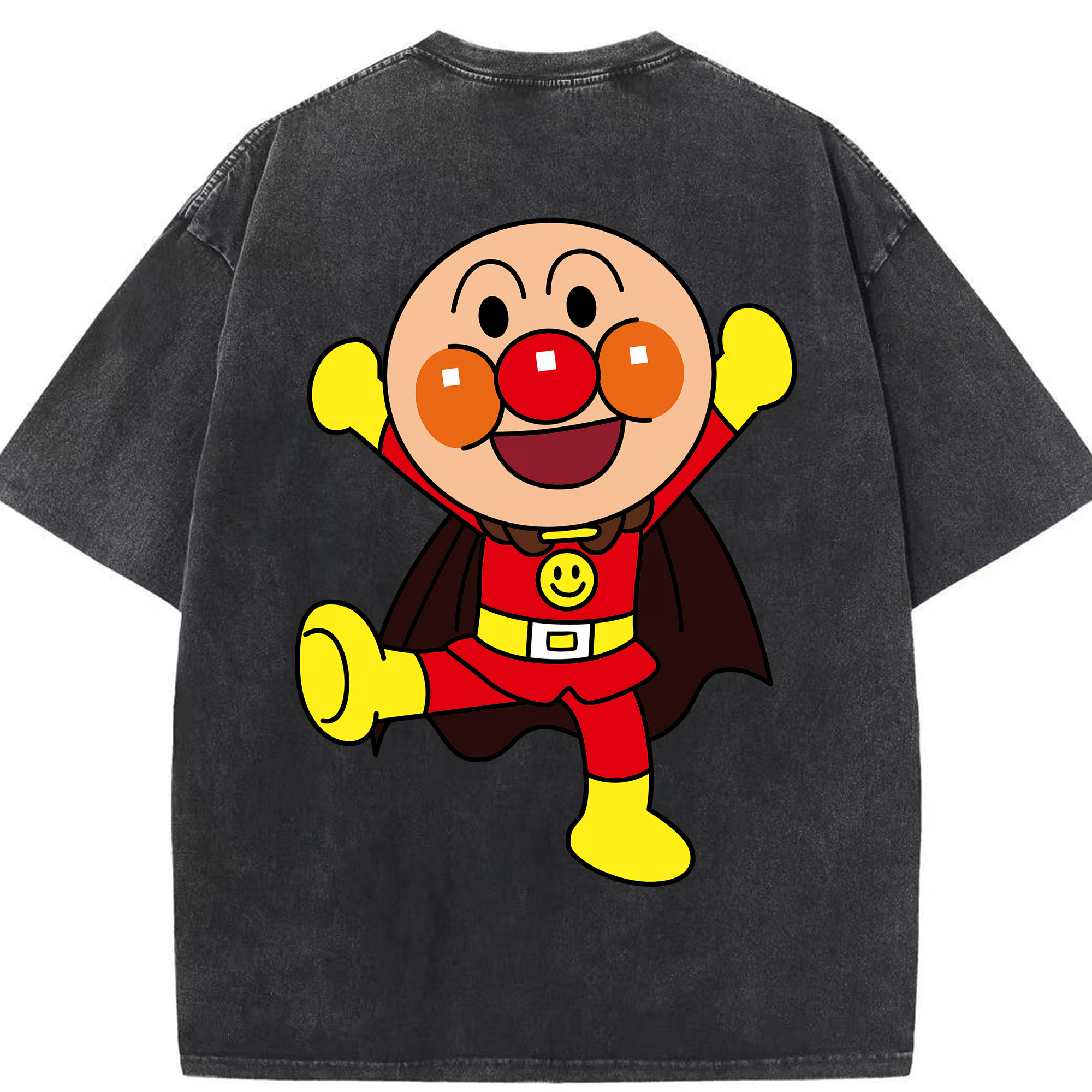 （画像用） アンパンマン Anpanman 綿100% ヴィンテージ風 半袖Tシャツ（背面プリント）