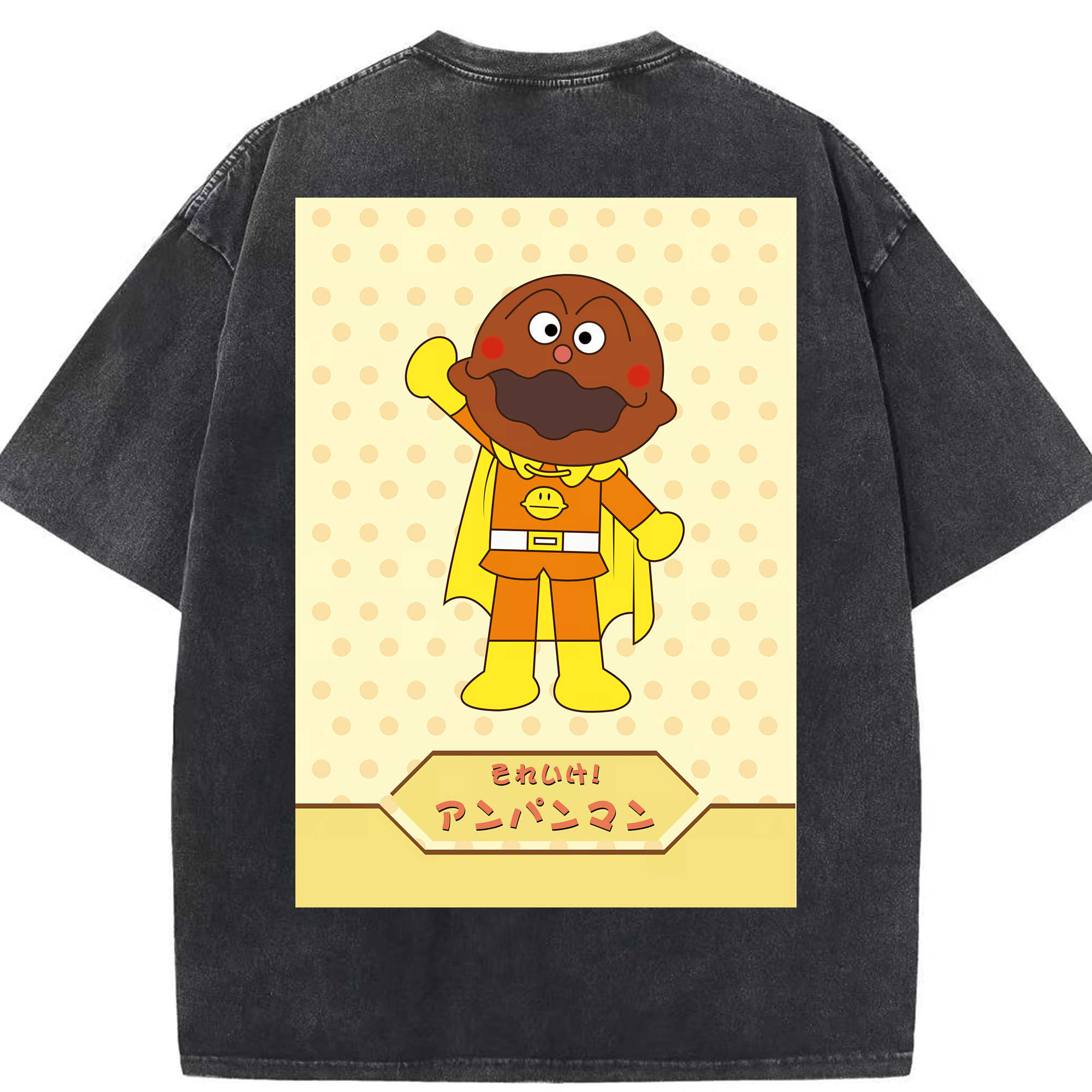 （画像用） アンパンマン Anpanman 綿100% ヴィンテージ風 半袖Tシャツ（背面プリント）