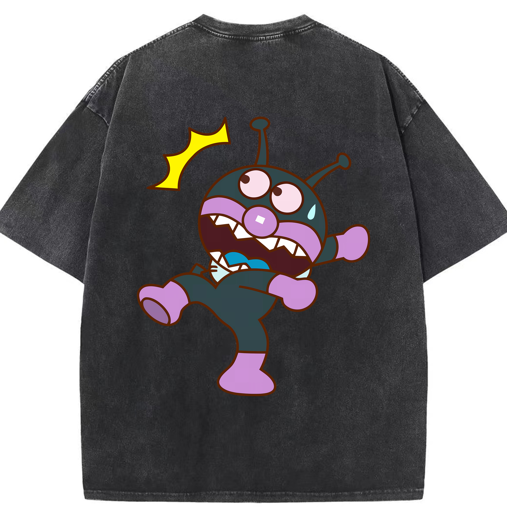 （画像用） アンパンマン Anpanman 綿100% ヴィンテージ風 半袖Tシャツ（背面プリント）
